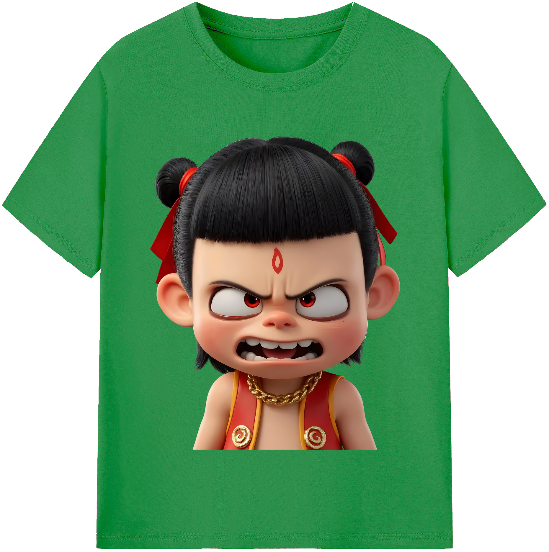 （画像用） Ne Zha 2 ナタ 魔童の大暴れ レディースカジュアルプリントTシャツ（綿100％）