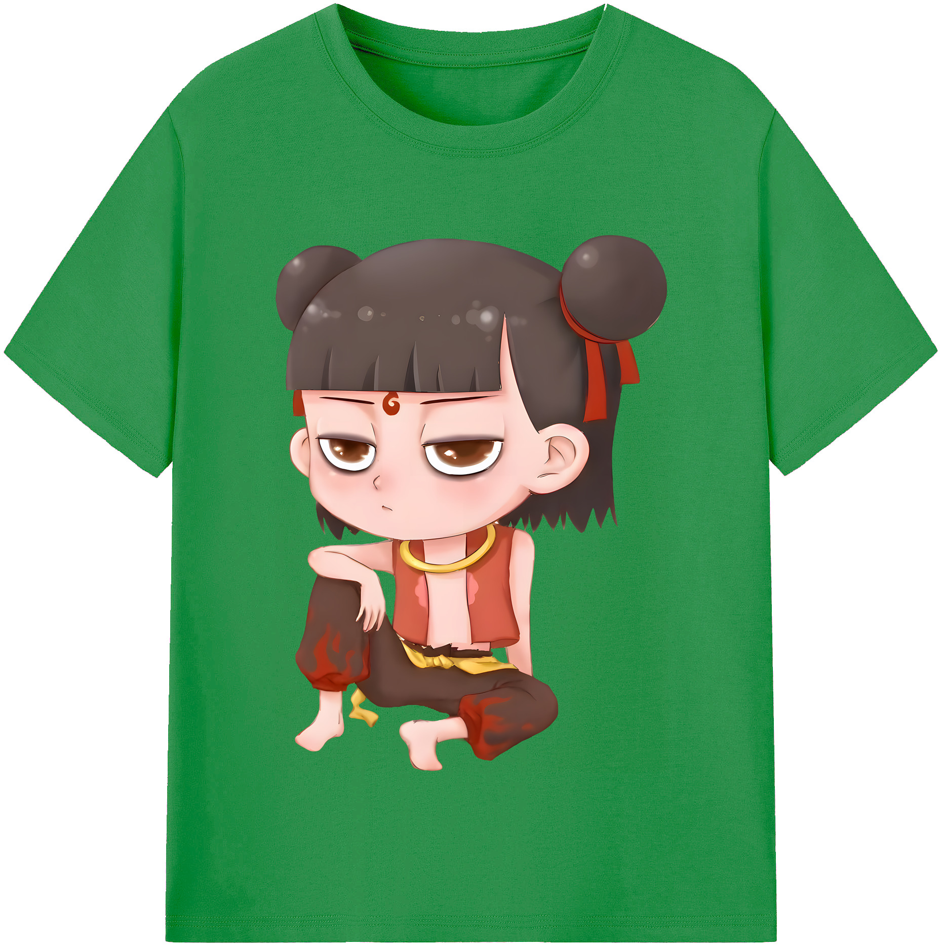 （画像用） Ne Zha 2 ナタ 魔童の大暴れ レディースカジュアルプリントTシャツ（綿100％）