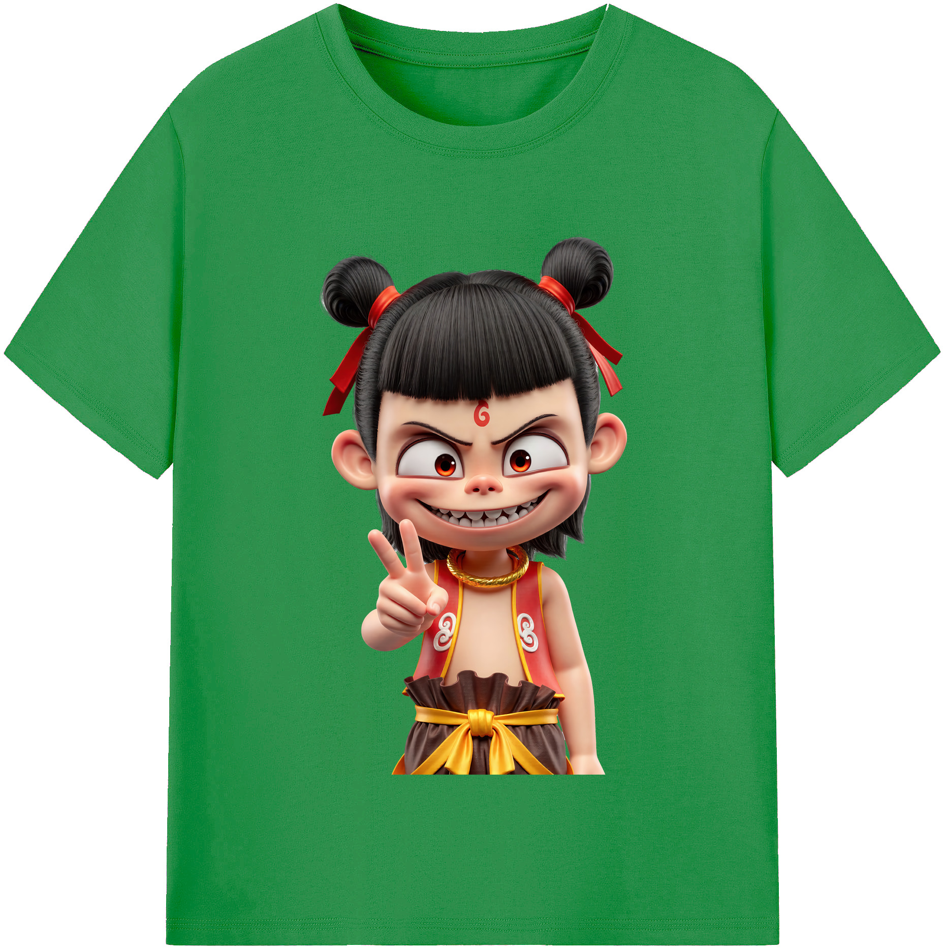 （画像用） Ne Zha 2 ナタ 魔童の大暴れ レディースカジュアルプリントTシャツ（綿100％）