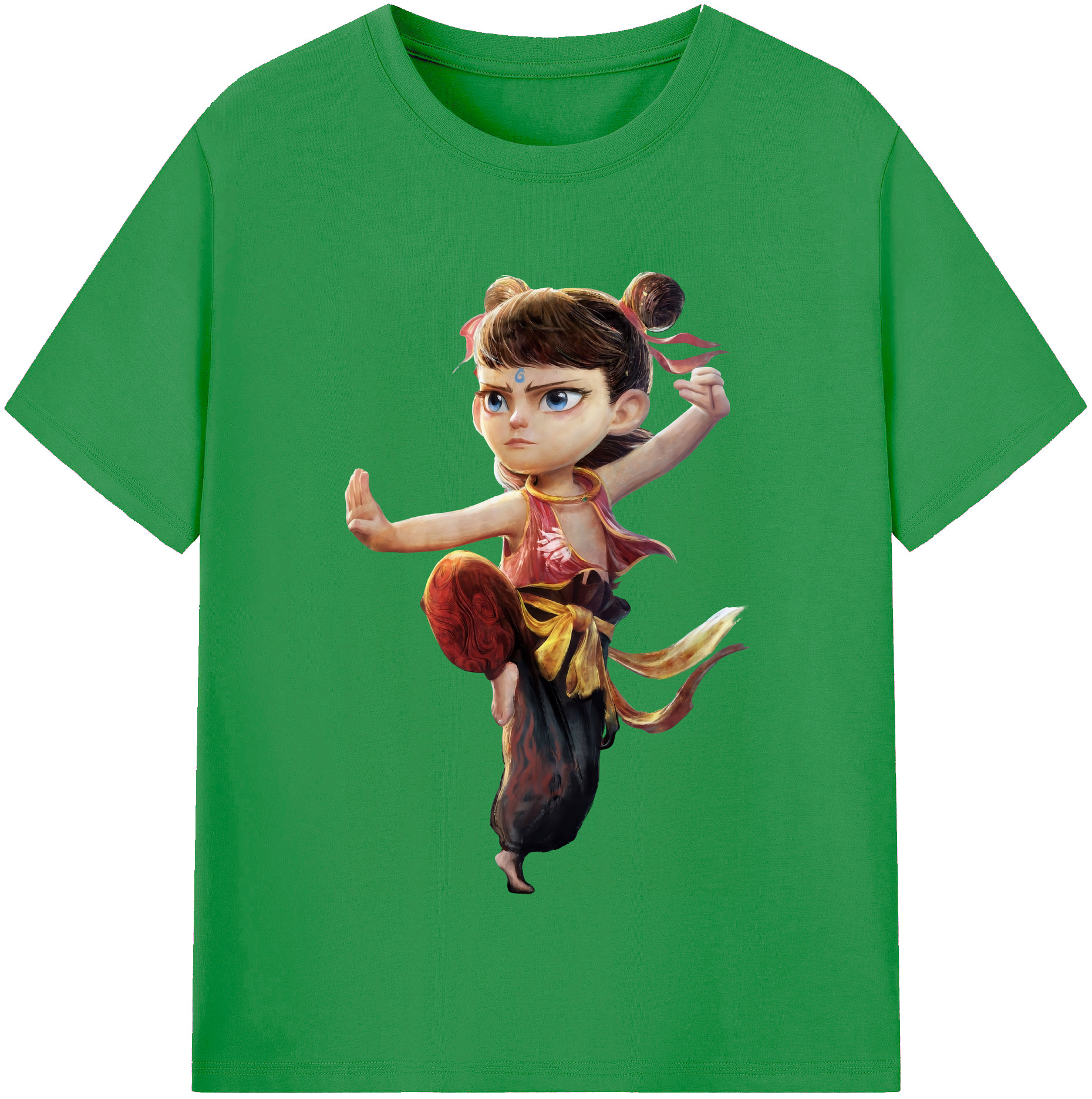 （画像用） Ne Zha 2 ナタ 魔童の大暴れ レディースカジュアルプリントTシャツ（綿100％）
