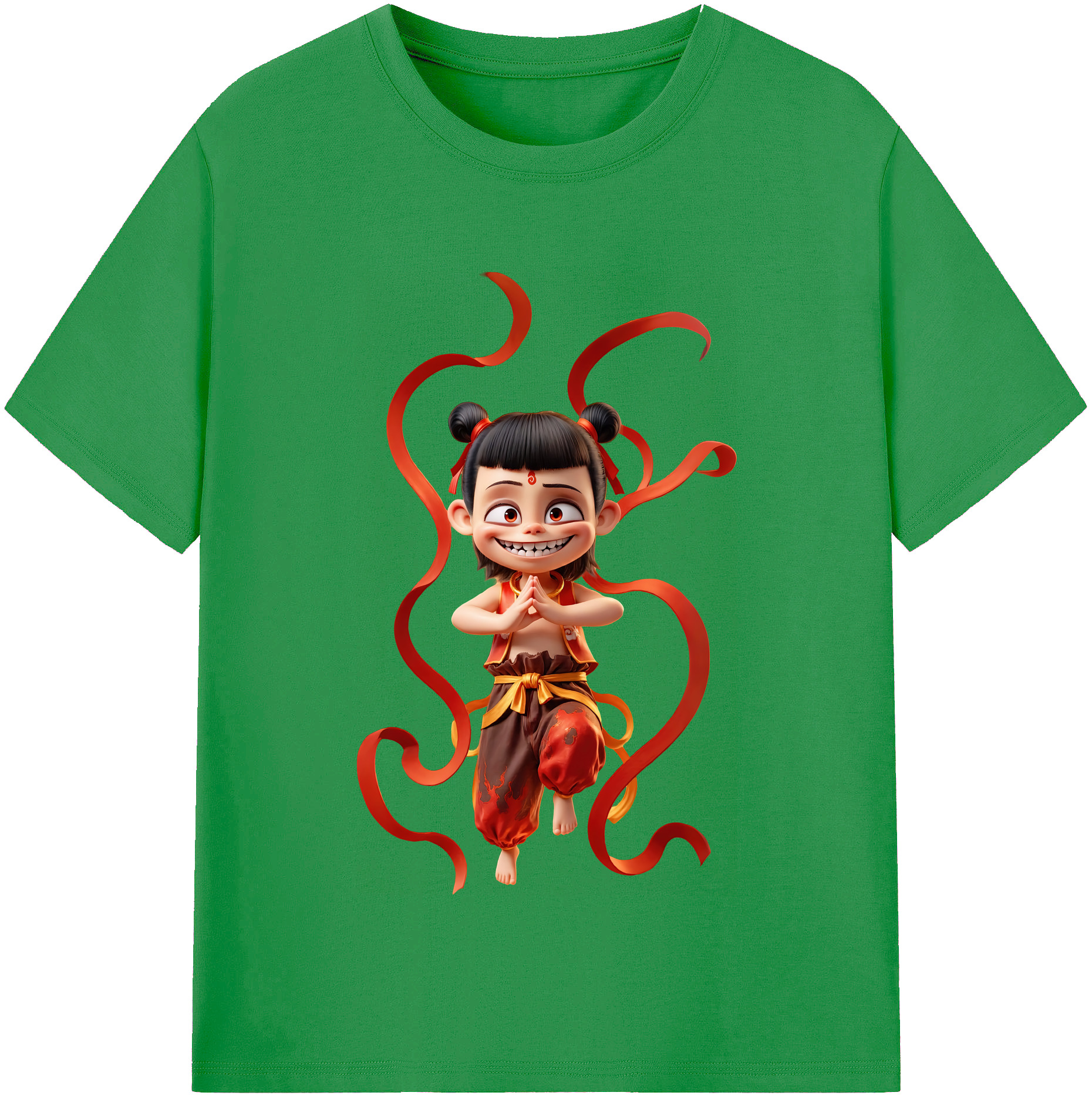 （画像用） Ne Zha 2 ナタ 魔童の大暴れ レディースカジュアルプリントTシャツ（綿100％）
