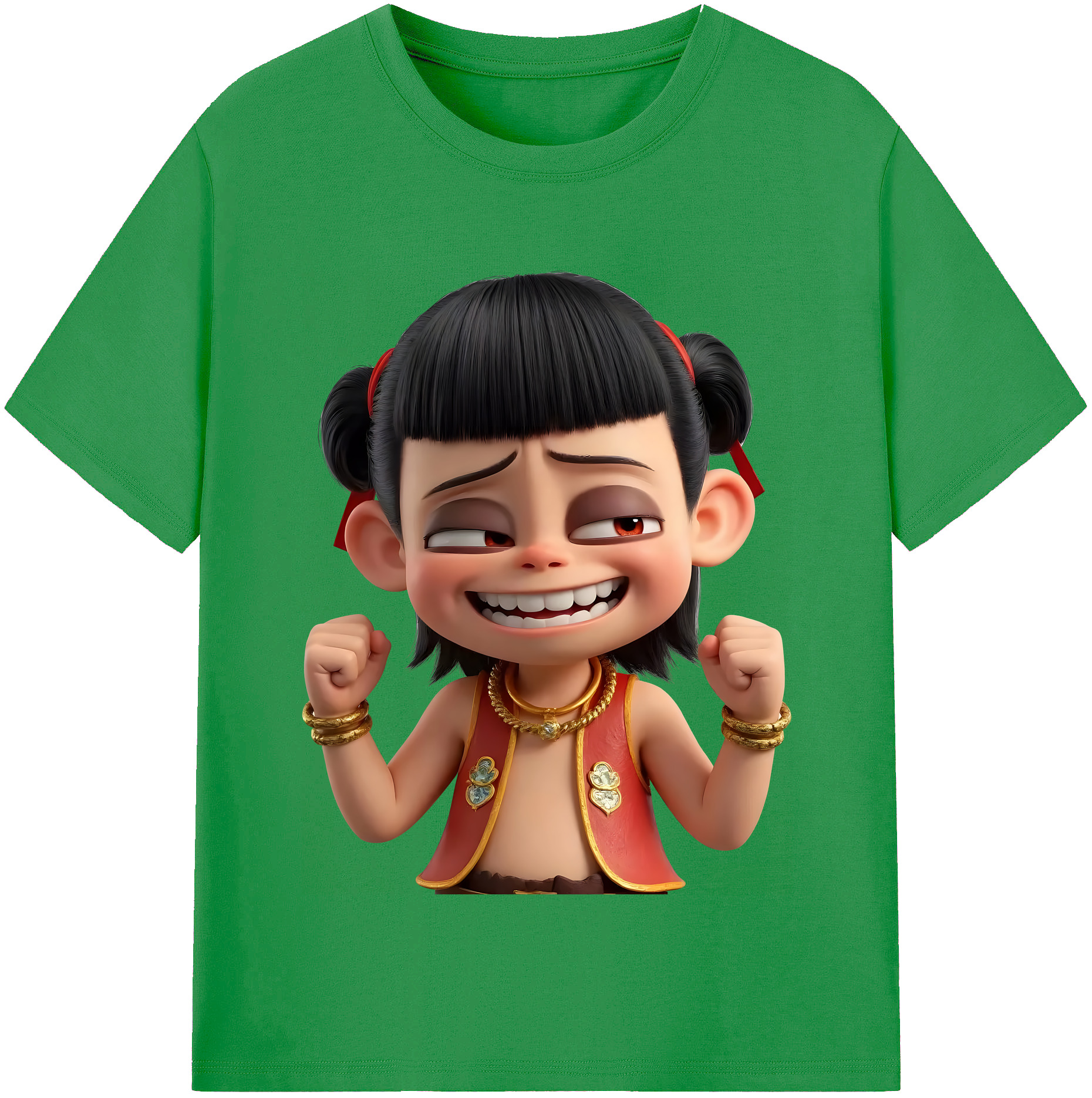 （画像用） Ne Zha 2 ナタ 魔童の大暴れ レディースカジュアルプリントTシャツ（綿100％）
