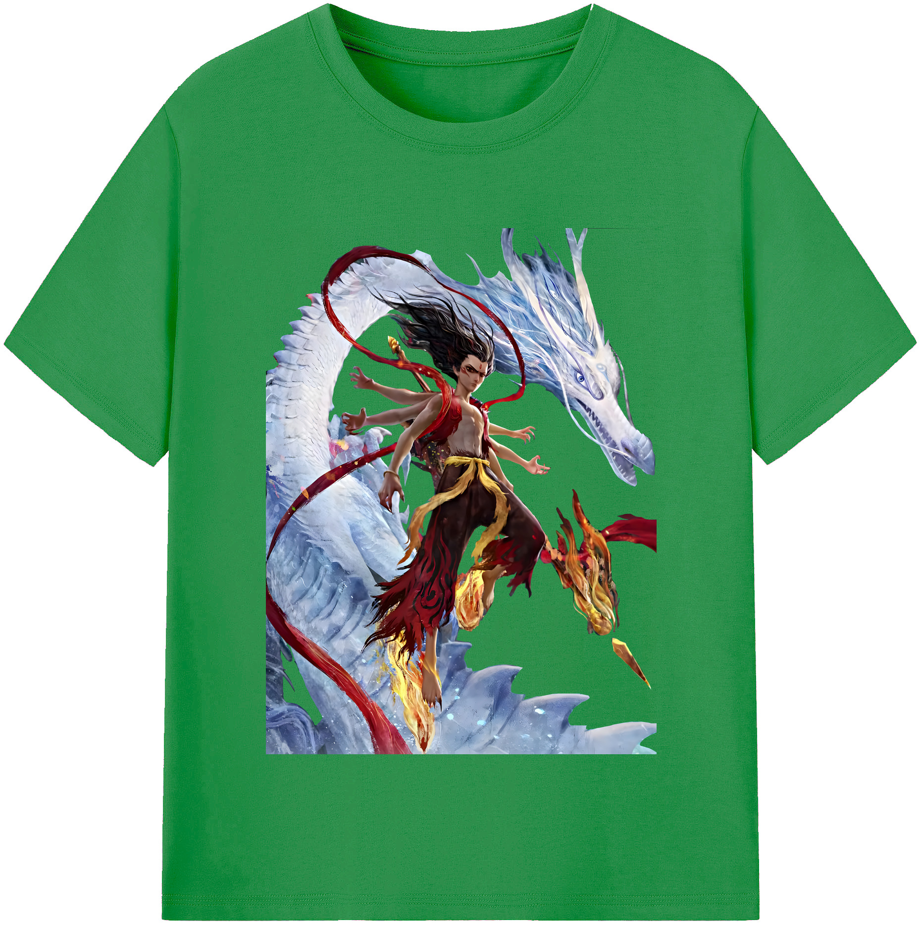 （画像用） Ne Zha 2 ナタ 魔童の大暴れ レディースカジュアルプリントTシャツ（綿100％）