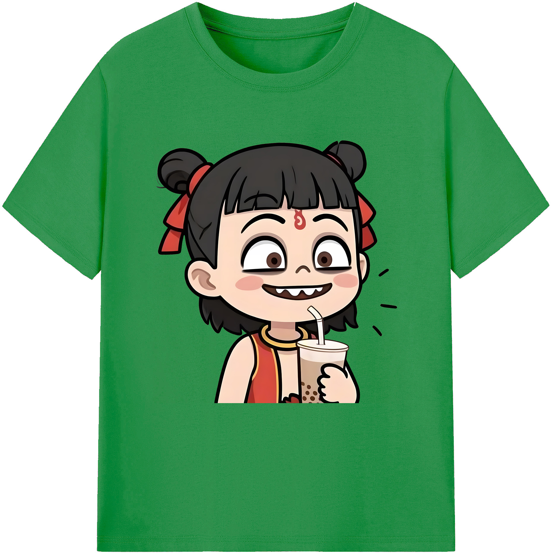 （画像用） Ne Zha 2 ナタ 魔童の大暴れ レディースカジュアルプリントTシャツ（綿100％）