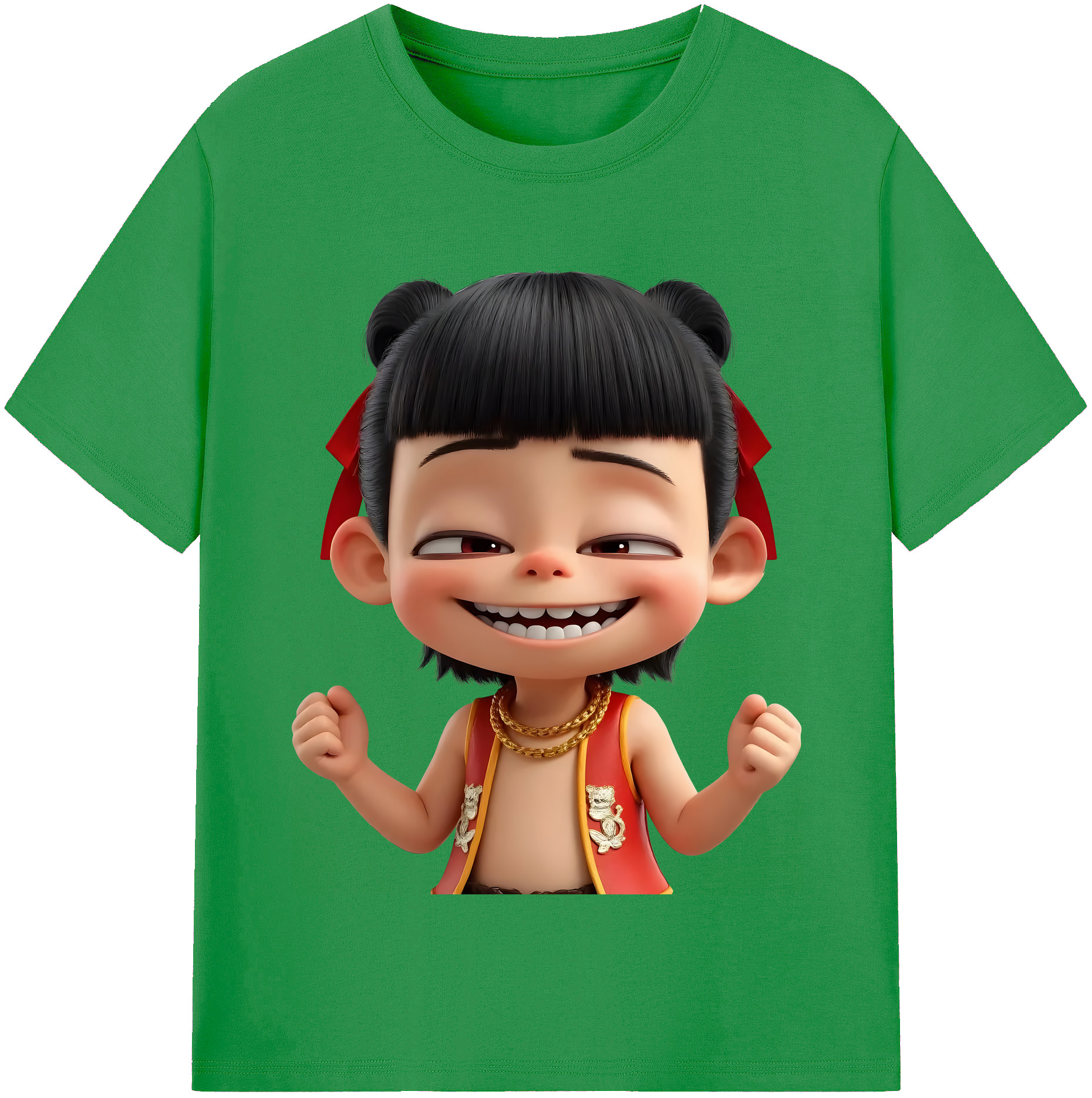 （画像用） Ne Zha 2 ナタ 魔童の大暴れ レディースカジュアルプリントTシャツ（綿100％）
