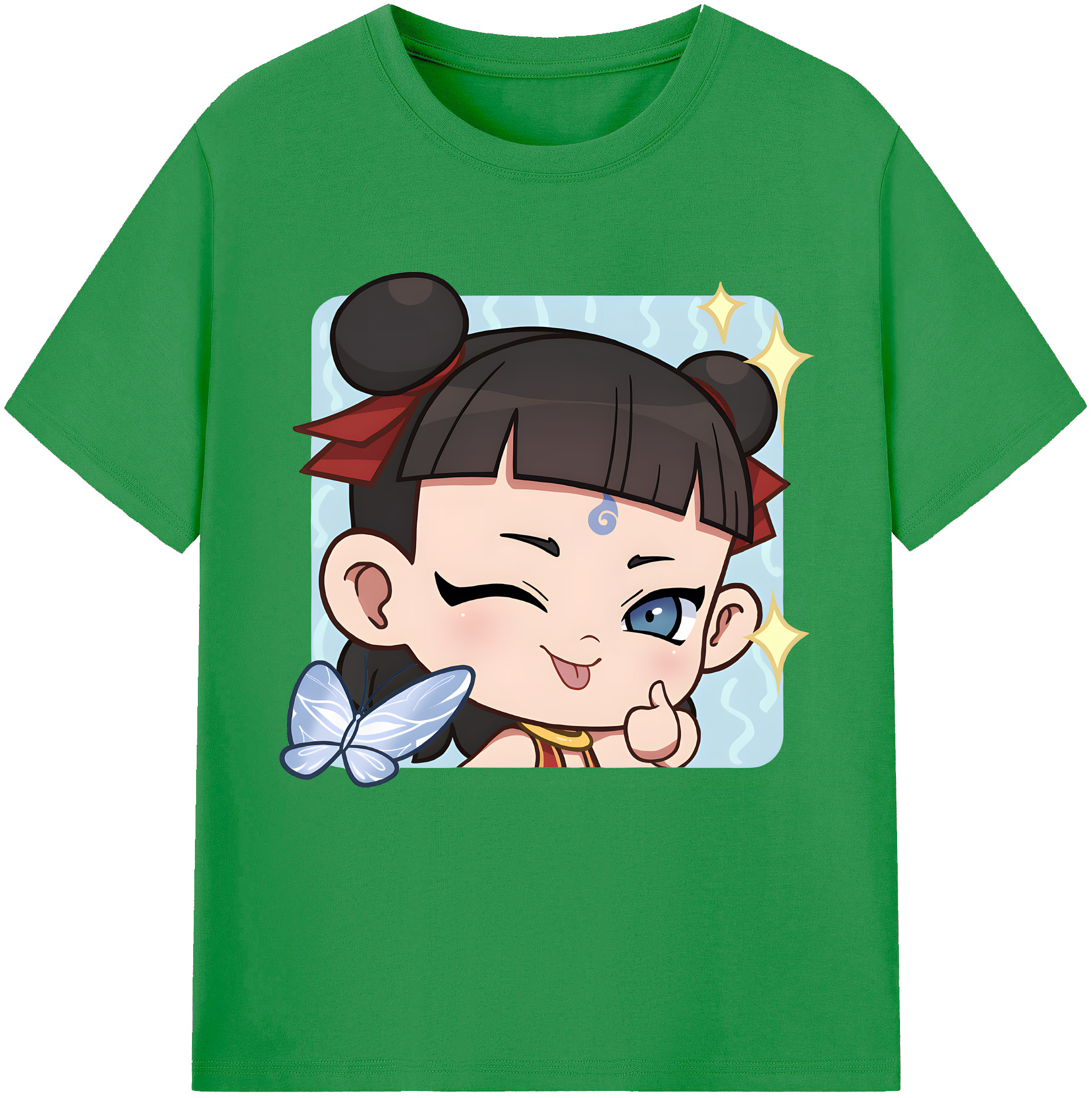 （画像用） Ne Zha 2 ナタ 魔童の大暴れ レディースカジュアルプリントTシャツ（綿100％）