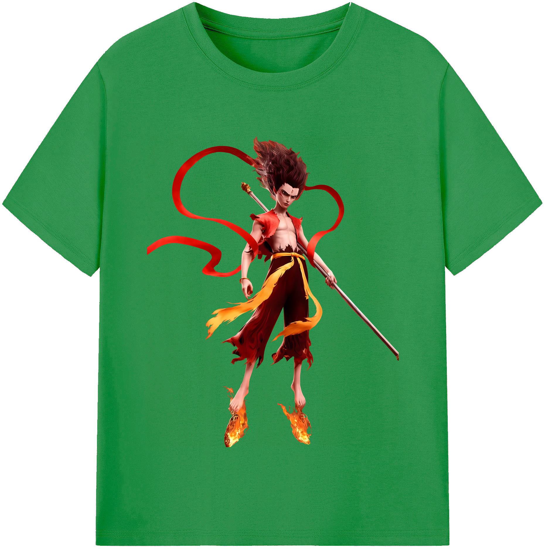（画像用） Ne Zha 2 ナタ 魔童の大暴れ レディースカジュアルプリントTシャツ（綿100％）
