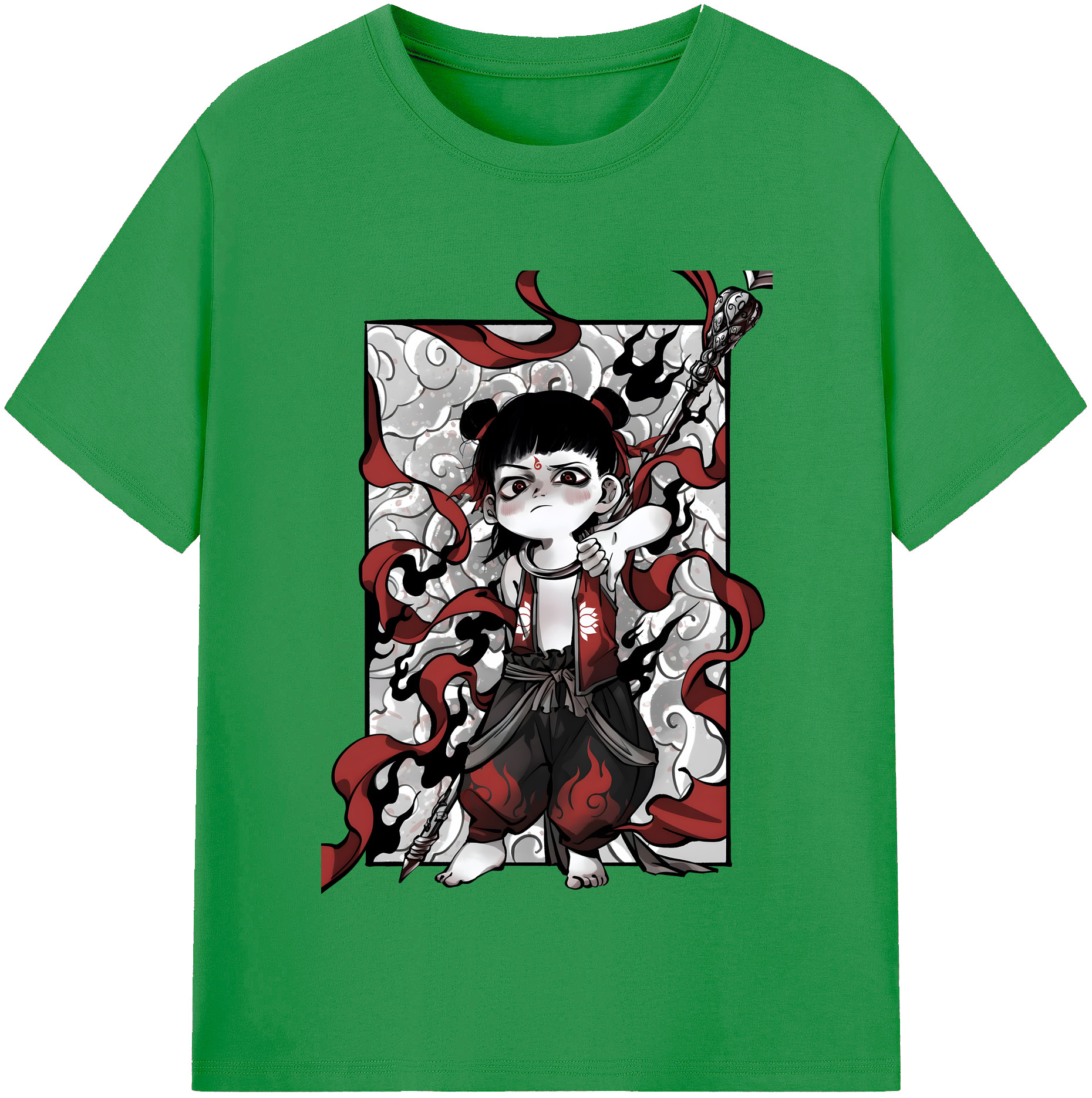 （画像用） Ne Zha 2 ナタ 魔童の大暴れ レディースカジュアルプリントTシャツ（綿100％）
