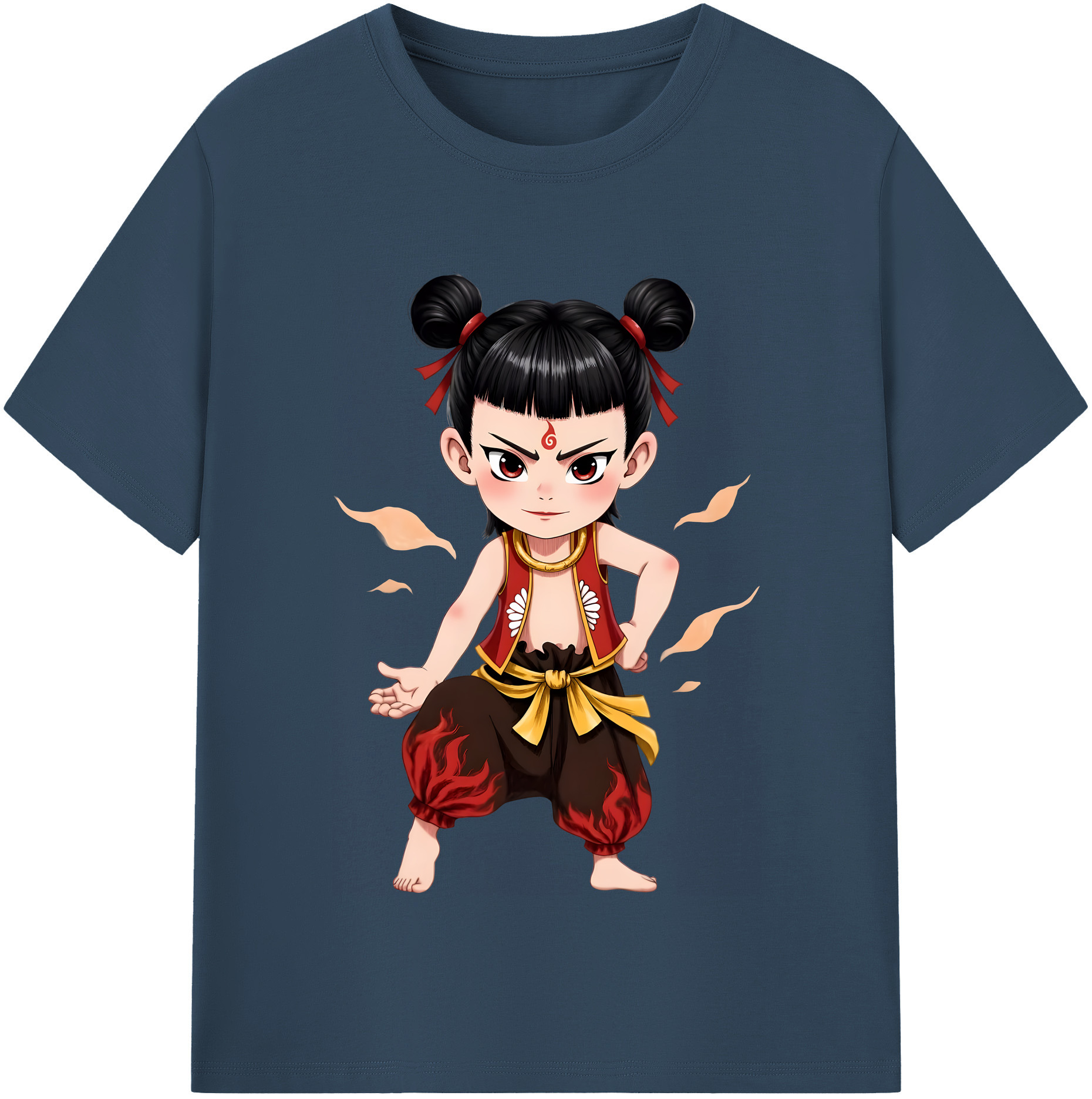 （画像用） Ne Zha 2 ナタ 魔童の大暴れ レディースカジュアルプリントTシャツ（綿100％）