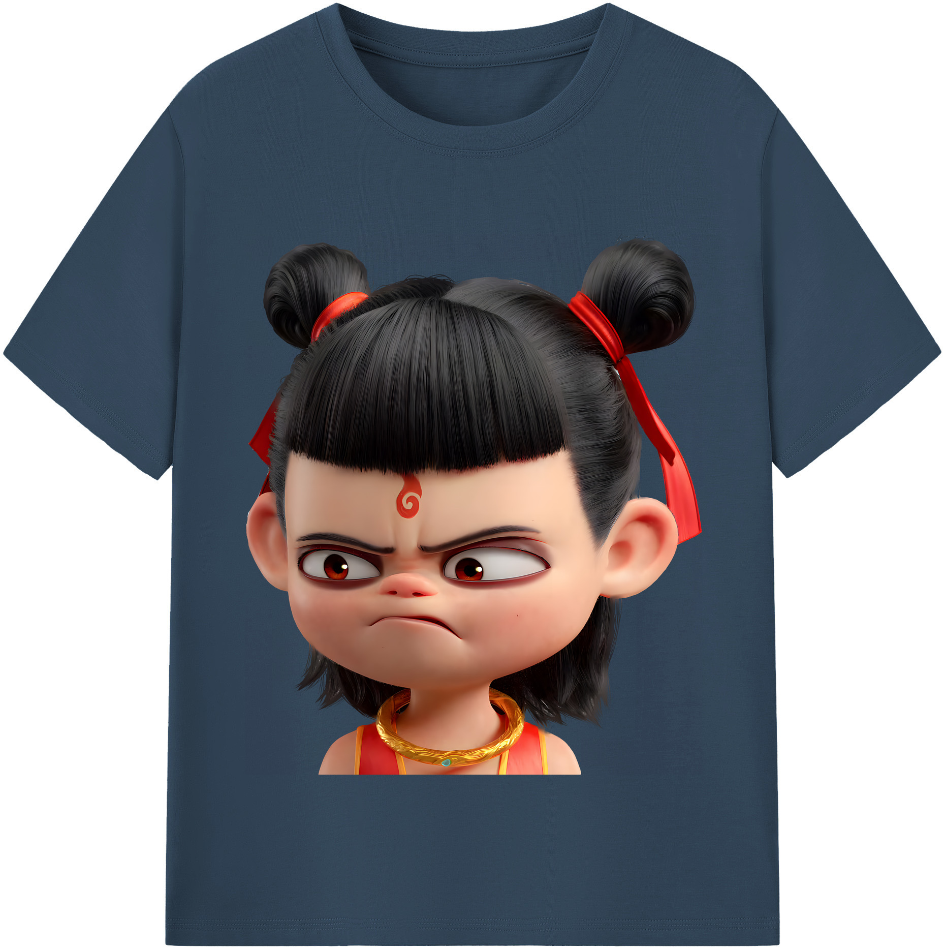 （画像用） Ne Zha 2 ナタ 魔童の大暴れ レディースカジュアルプリントTシャツ（綿100％）
