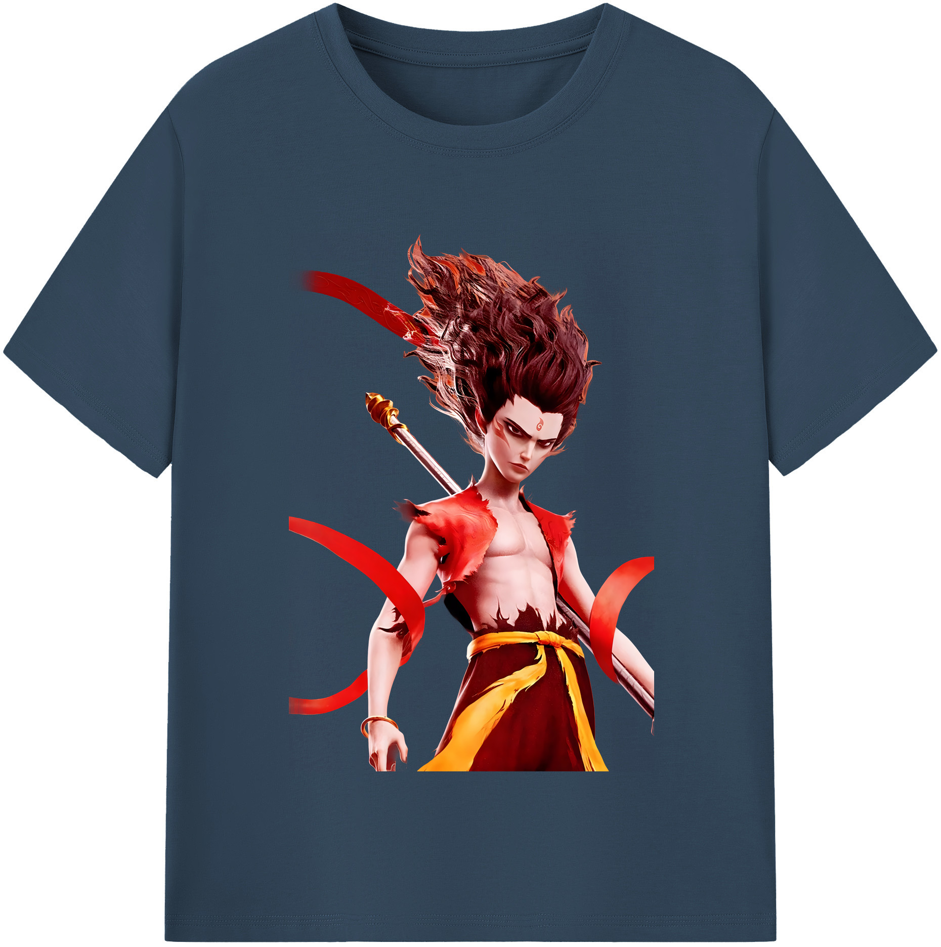 （画像用） Ne Zha 2 ナタ 魔童の大暴れ レディースカジュアルプリントTシャツ（綿100％）