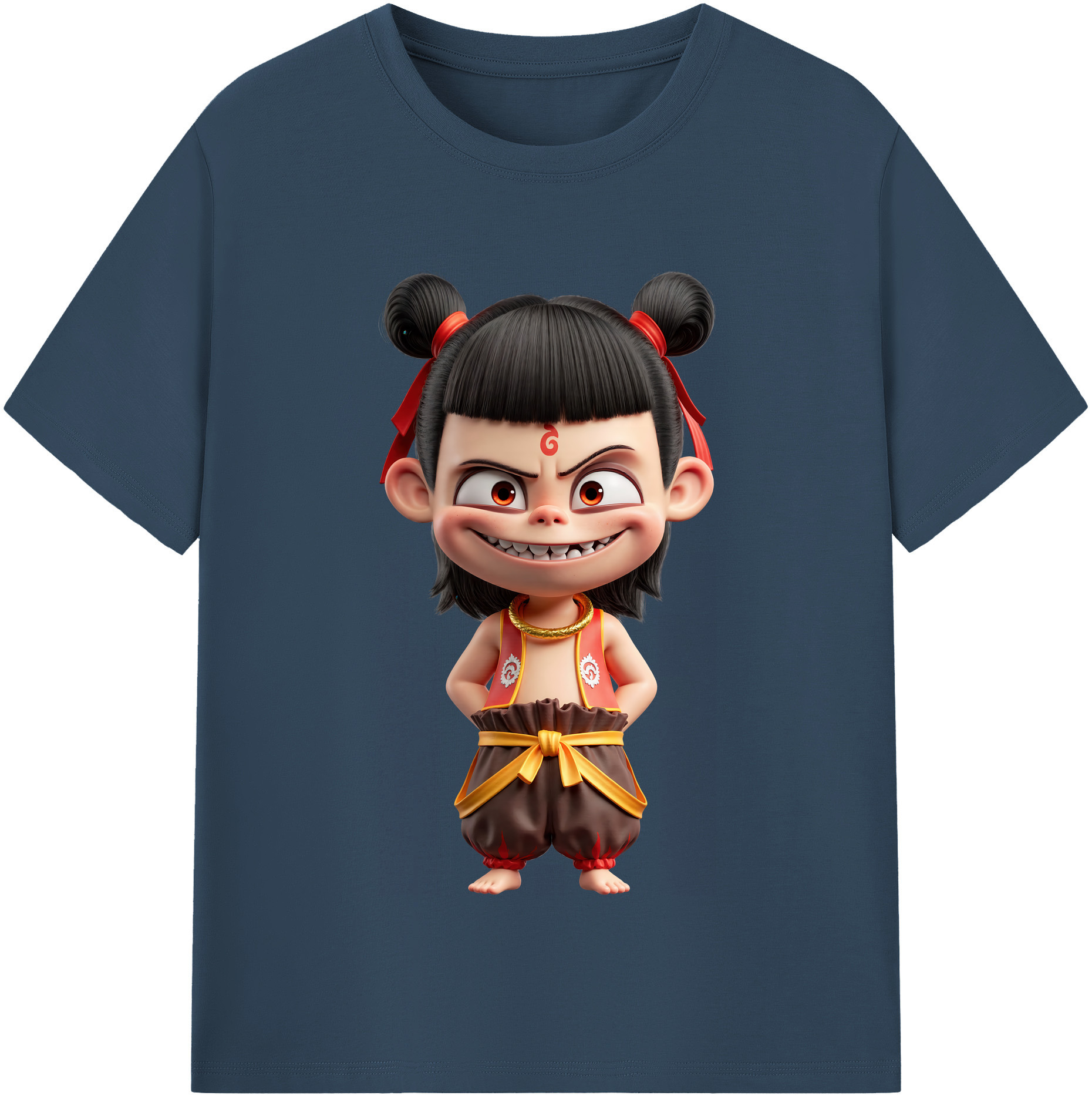 （画像用） Ne Zha 2 ナタ 魔童の大暴れ レディースカジュアルプリントTシャツ（綿100％）