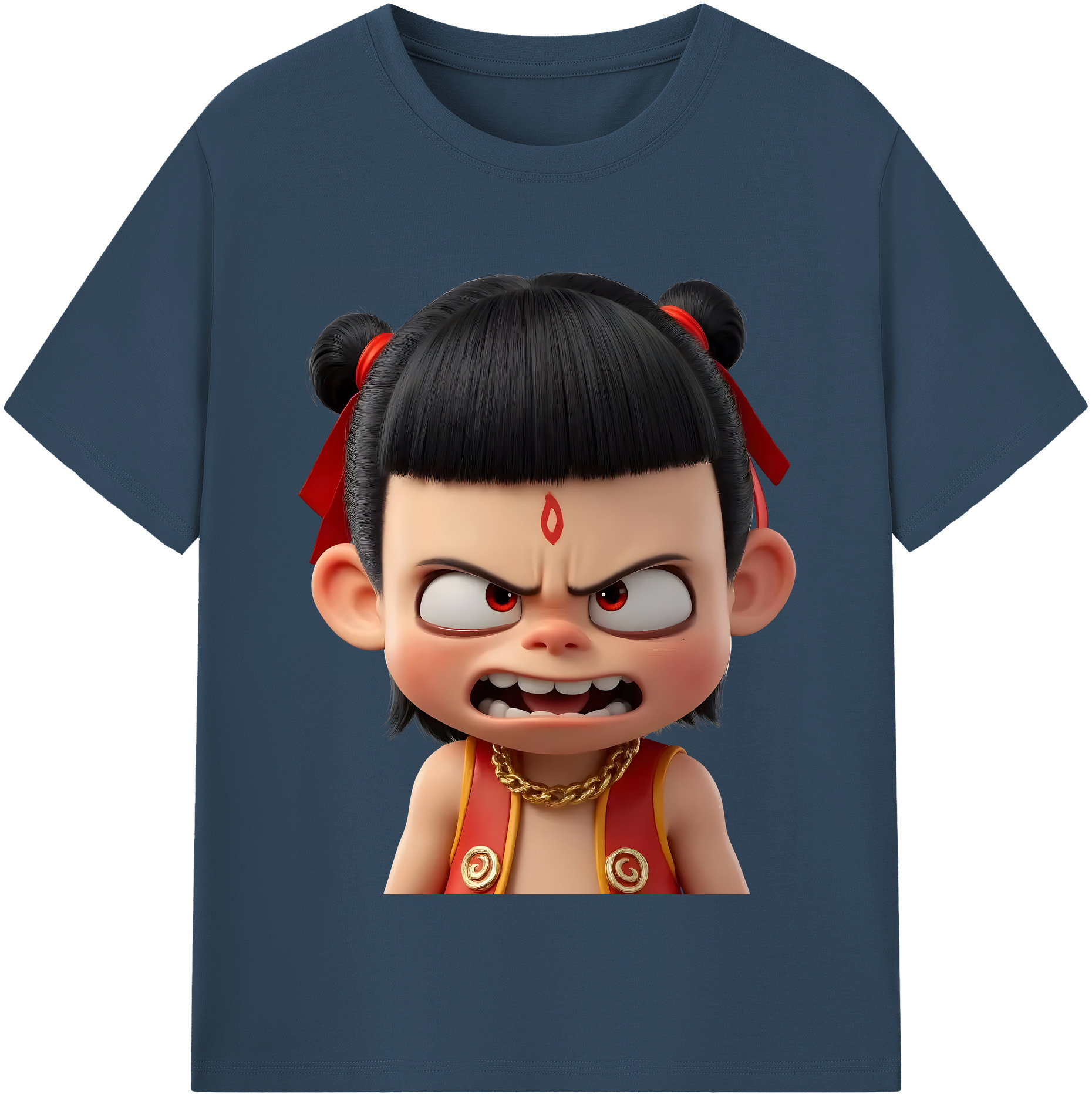 （画像用） Ne Zha 2 ナタ 魔童の大暴れ レディースカジュアルプリントTシャツ（綿100％）