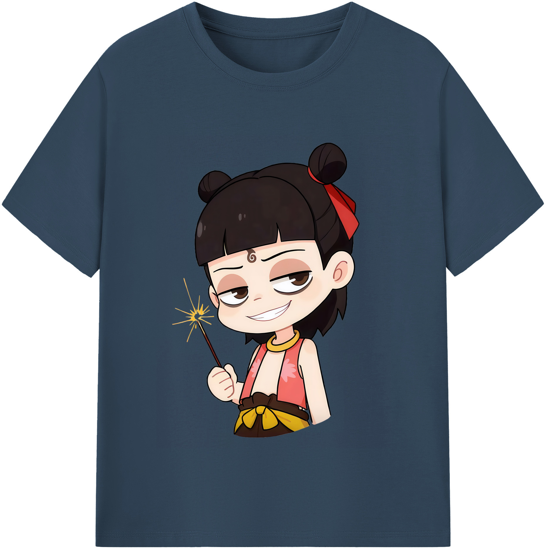 （画像用） Ne Zha 2 ナタ 魔童の大暴れ レディースカジュアルプリントTシャツ（綿100％）