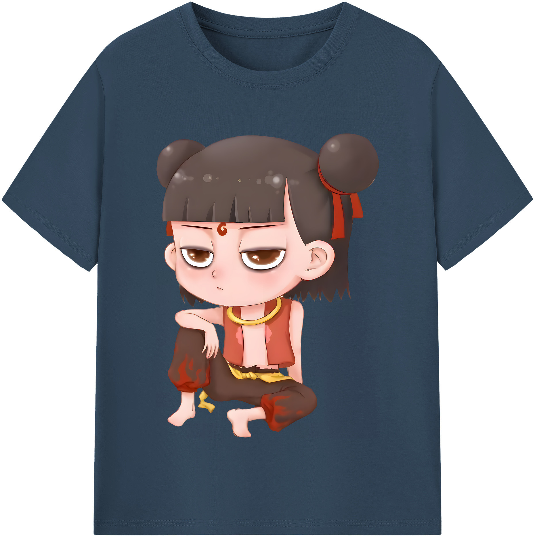 （画像用） Ne Zha 2 ナタ 魔童の大暴れ レディースカジュアルプリントTシャツ（綿100％）