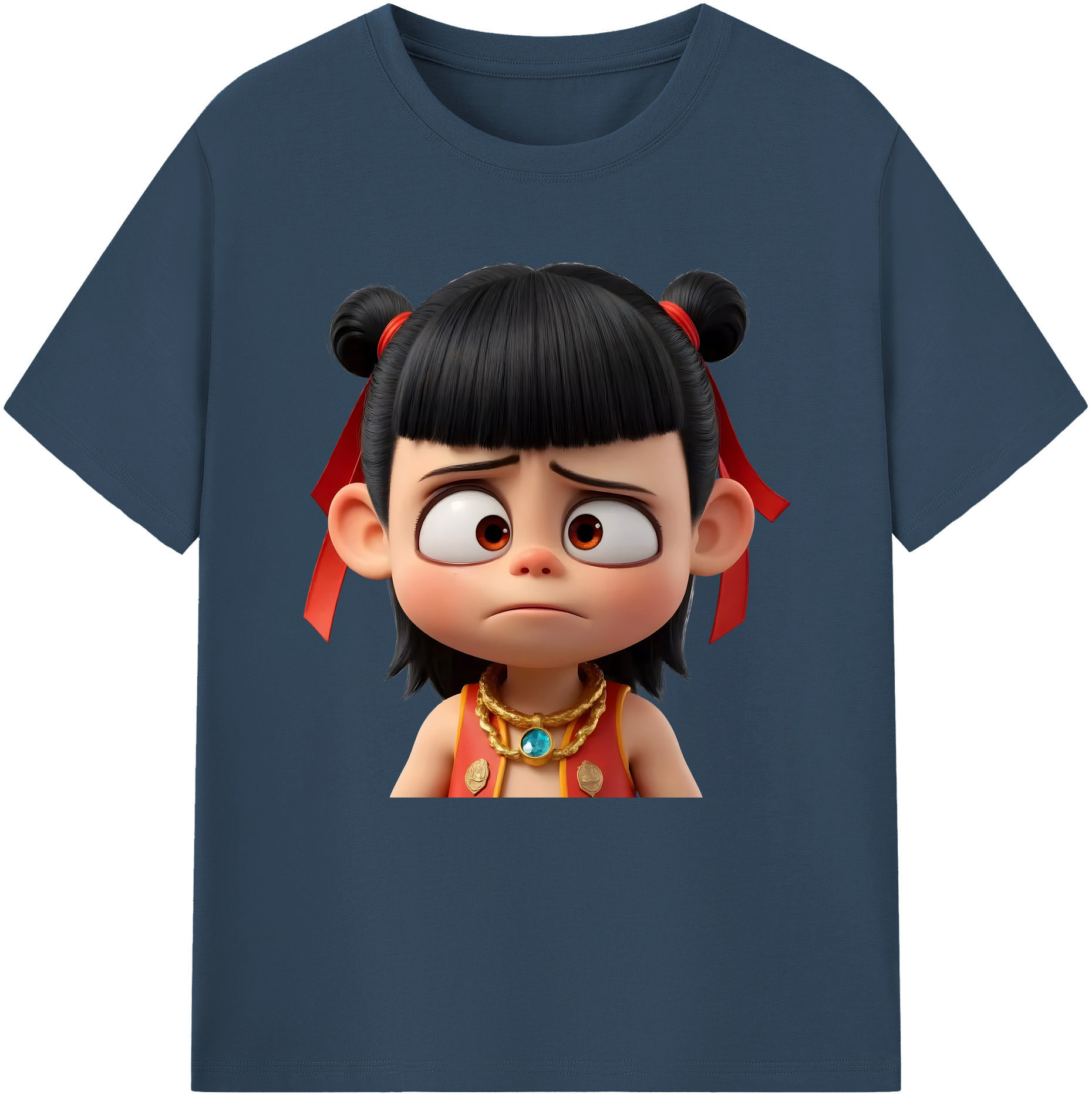 （画像用） Ne Zha 2 ナタ 魔童の大暴れ レディースカジュアルプリントTシャツ（綿100％）