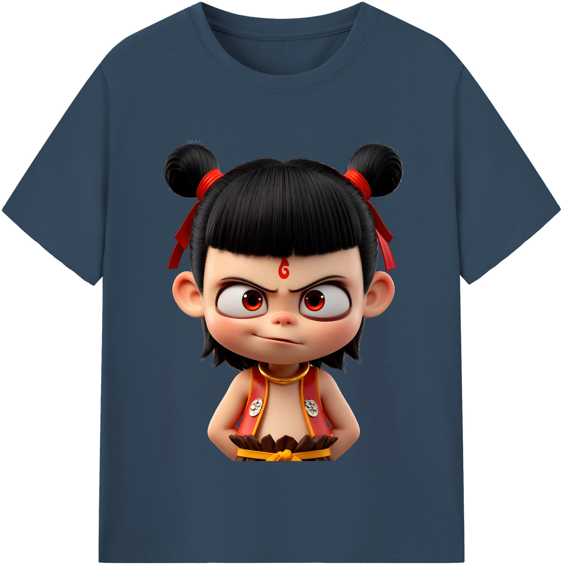 （画像用） Ne Zha 2 ナタ 魔童の大暴れ レディースカジュアルプリントTシャツ（綿100％）
