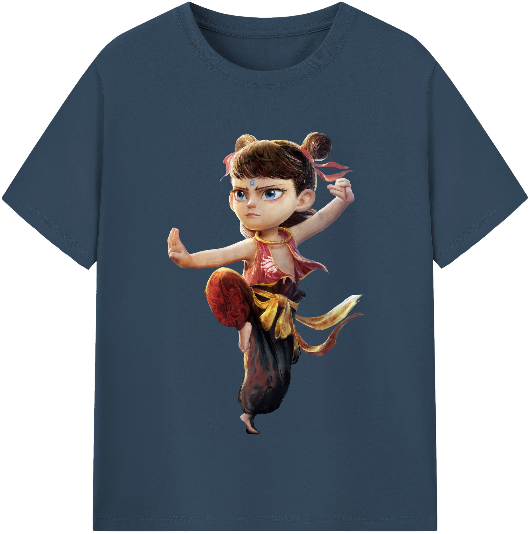 （画像用） Ne Zha 2 ナタ 魔童の大暴れ レディースカジュアルプリントTシャツ（綿100％）