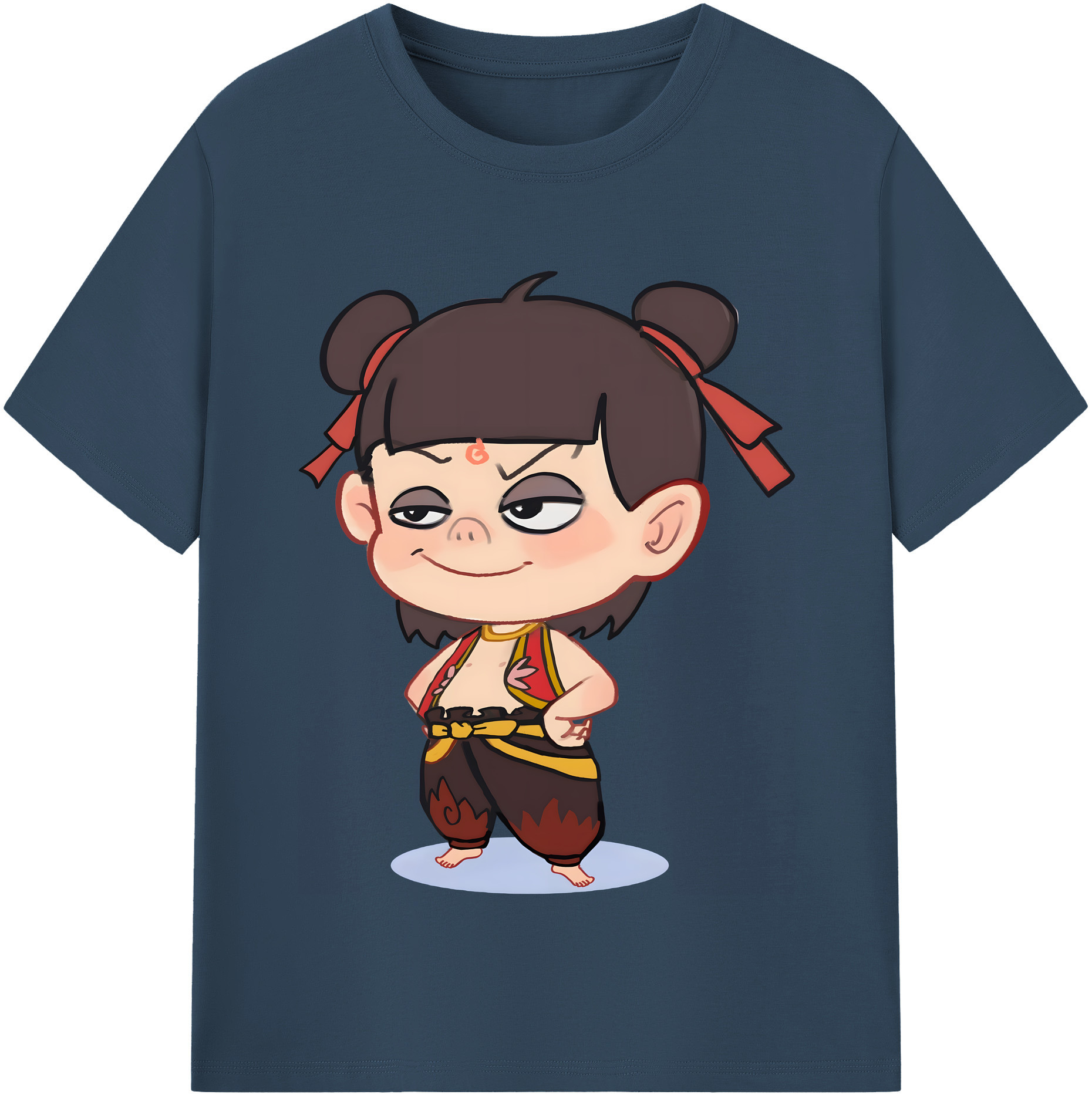 （画像用） Ne Zha 2 ナタ 魔童の大暴れ レディースカジュアルプリントTシャツ（綿100％）