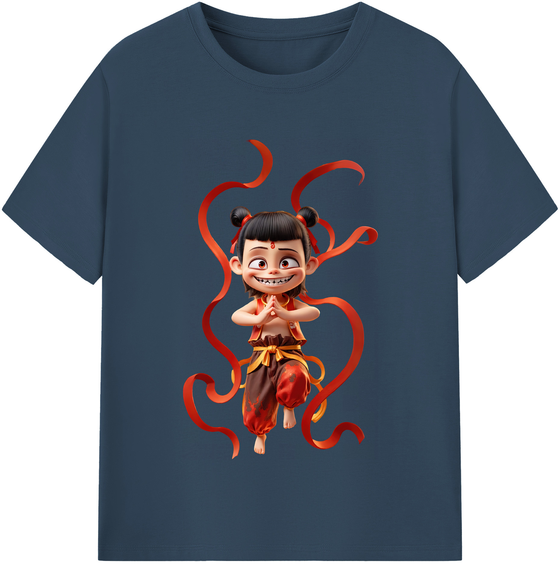（画像用） Ne Zha 2 ナタ 魔童の大暴れ レディースカジュアルプリントTシャツ（綿100％）