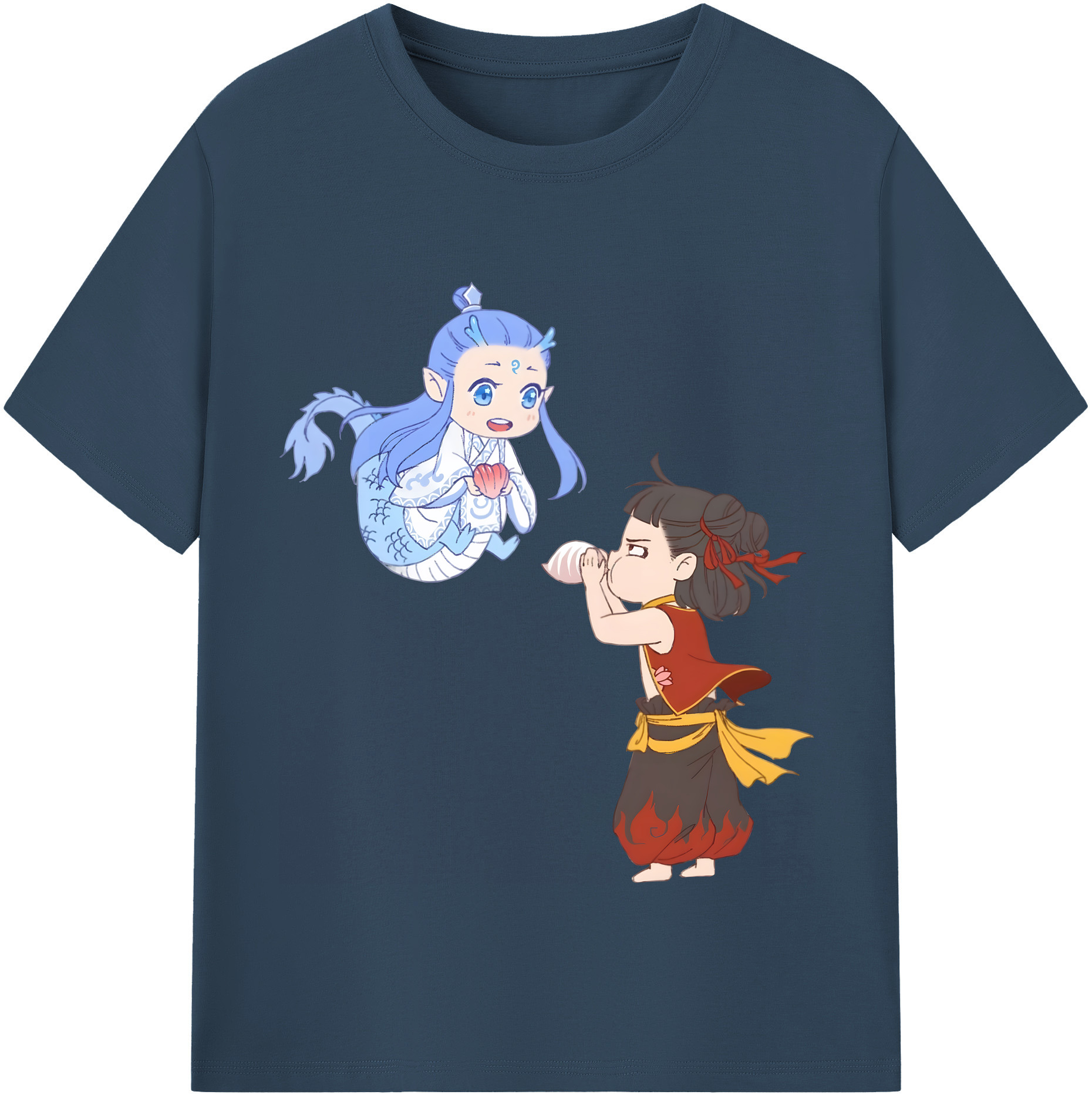 （画像用） Ne Zha 2 ナタ 魔童の大暴れ レディースカジュアルプリントTシャツ（綿100％）
