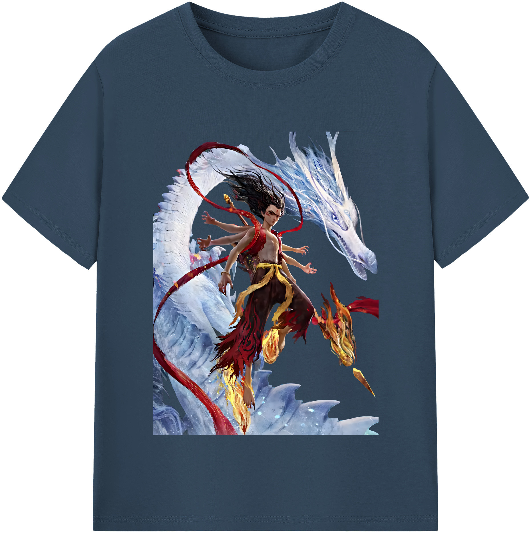 （画像用） Ne Zha 2 ナタ 魔童の大暴れ レディースカジュアルプリントTシャツ（綿100％）