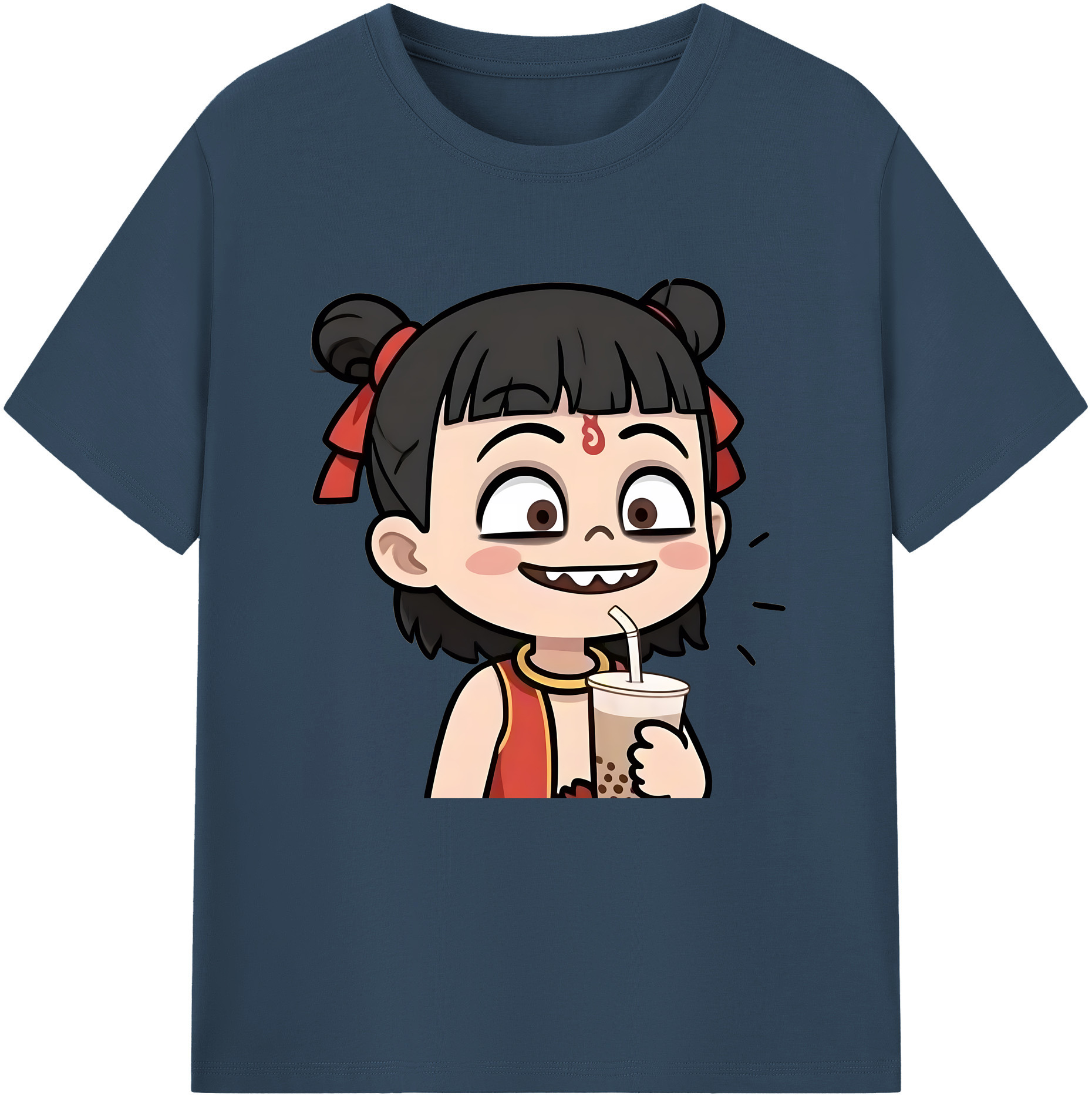 （画像用） Ne Zha 2 ナタ 魔童の大暴れ レディースカジュアルプリントTシャツ（綿100％）