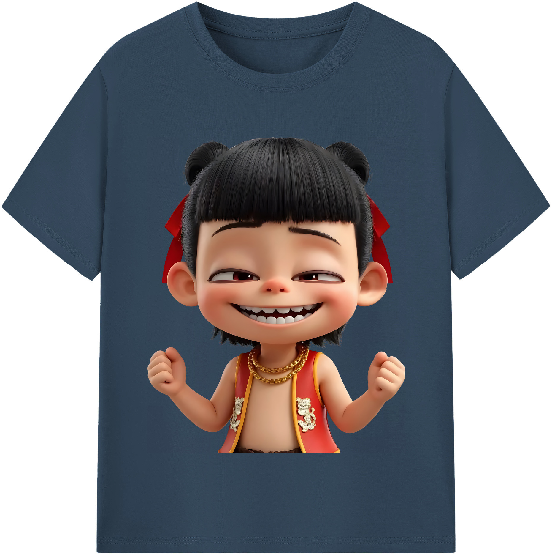 （画像用） Ne Zha 2 ナタ 魔童の大暴れ レディースカジュアルプリントTシャツ（綿100％）