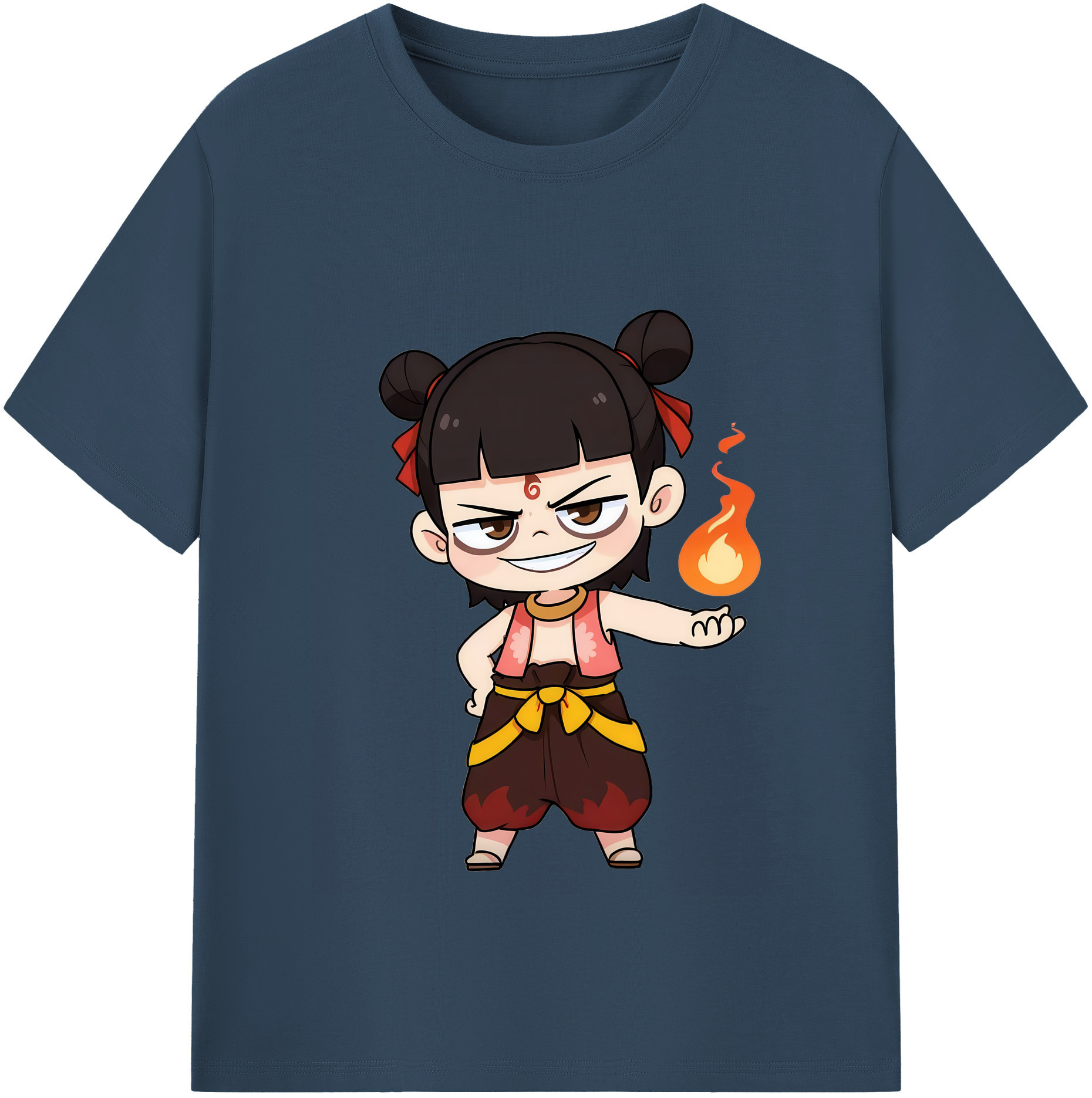 （画像用） Ne Zha 2 ナタ 魔童の大暴れ レディースカジュアルプリントTシャツ（綿100％）