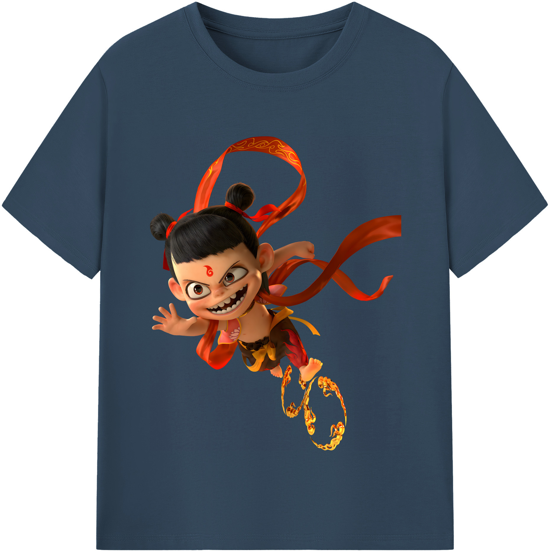 （画像用） Ne Zha 2 ナタ 魔童の大暴れ レディースカジュアルプリントTシャツ（綿100％）