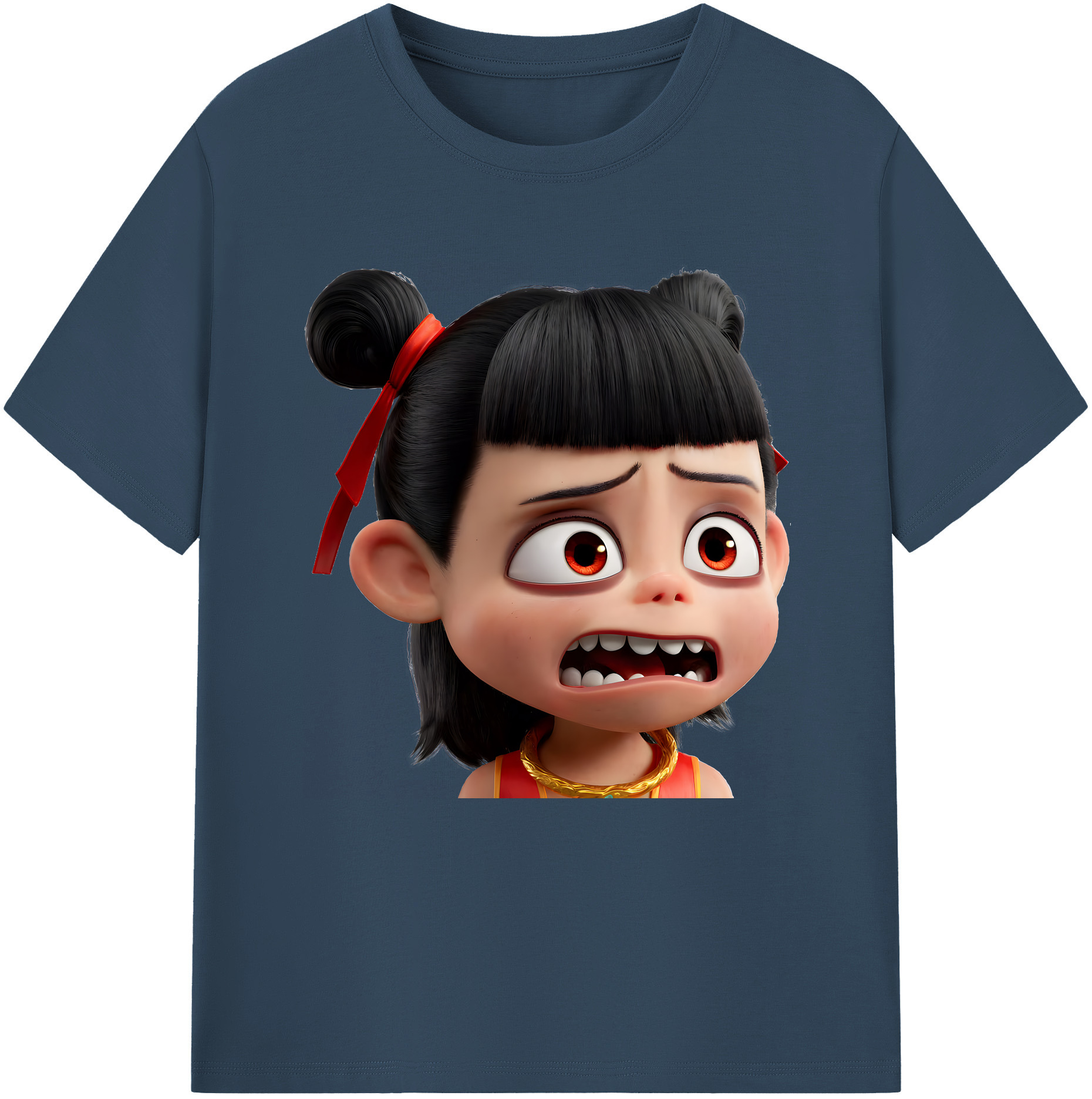 （画像用） Ne Zha 2 ナタ 魔童の大暴れ レディースカジュアルプリントTシャツ（綿100％）