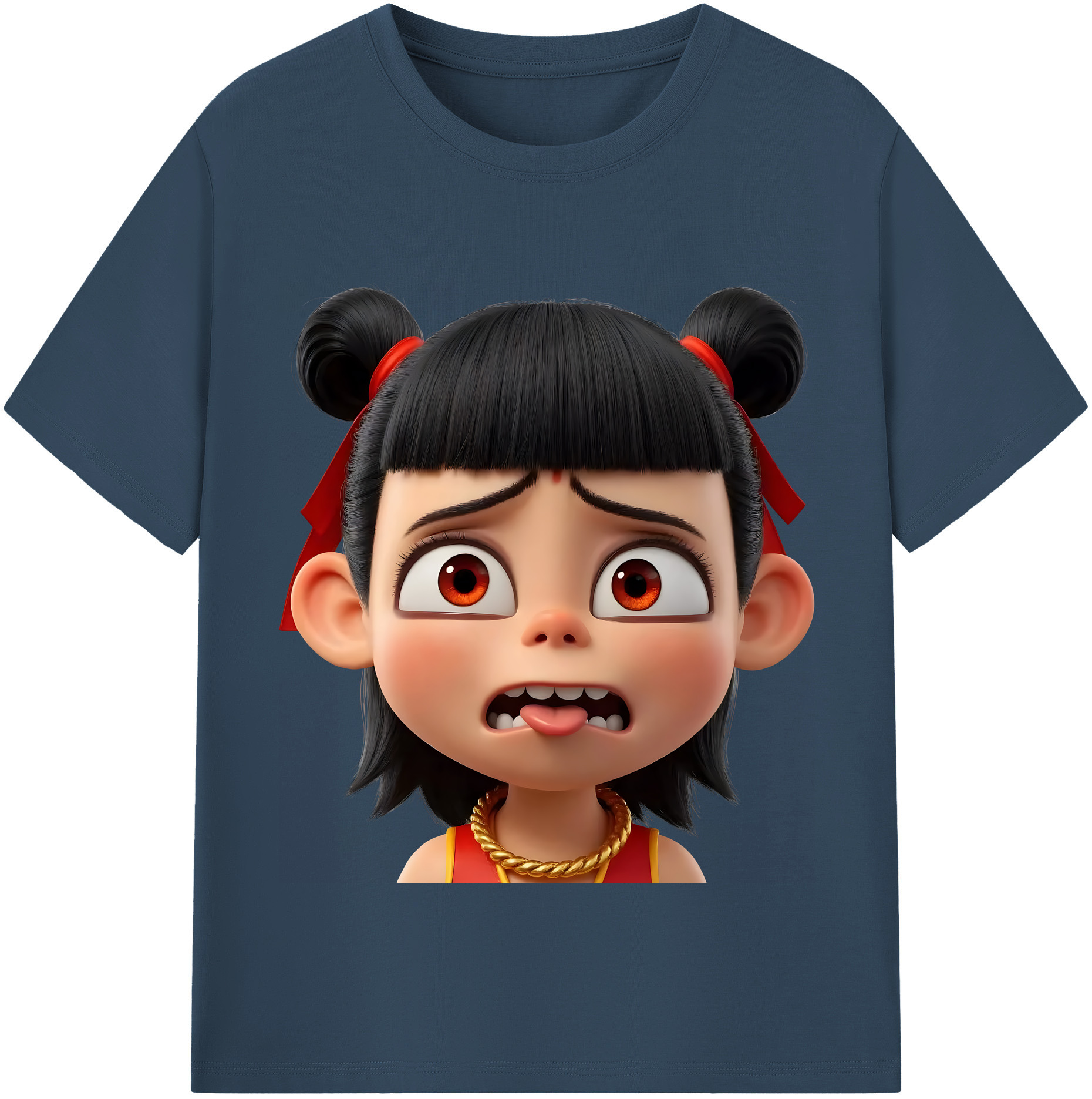 （画像用） Ne Zha 2 ナタ 魔童の大暴れ レディースカジュアルプリントTシャツ（綿100％）