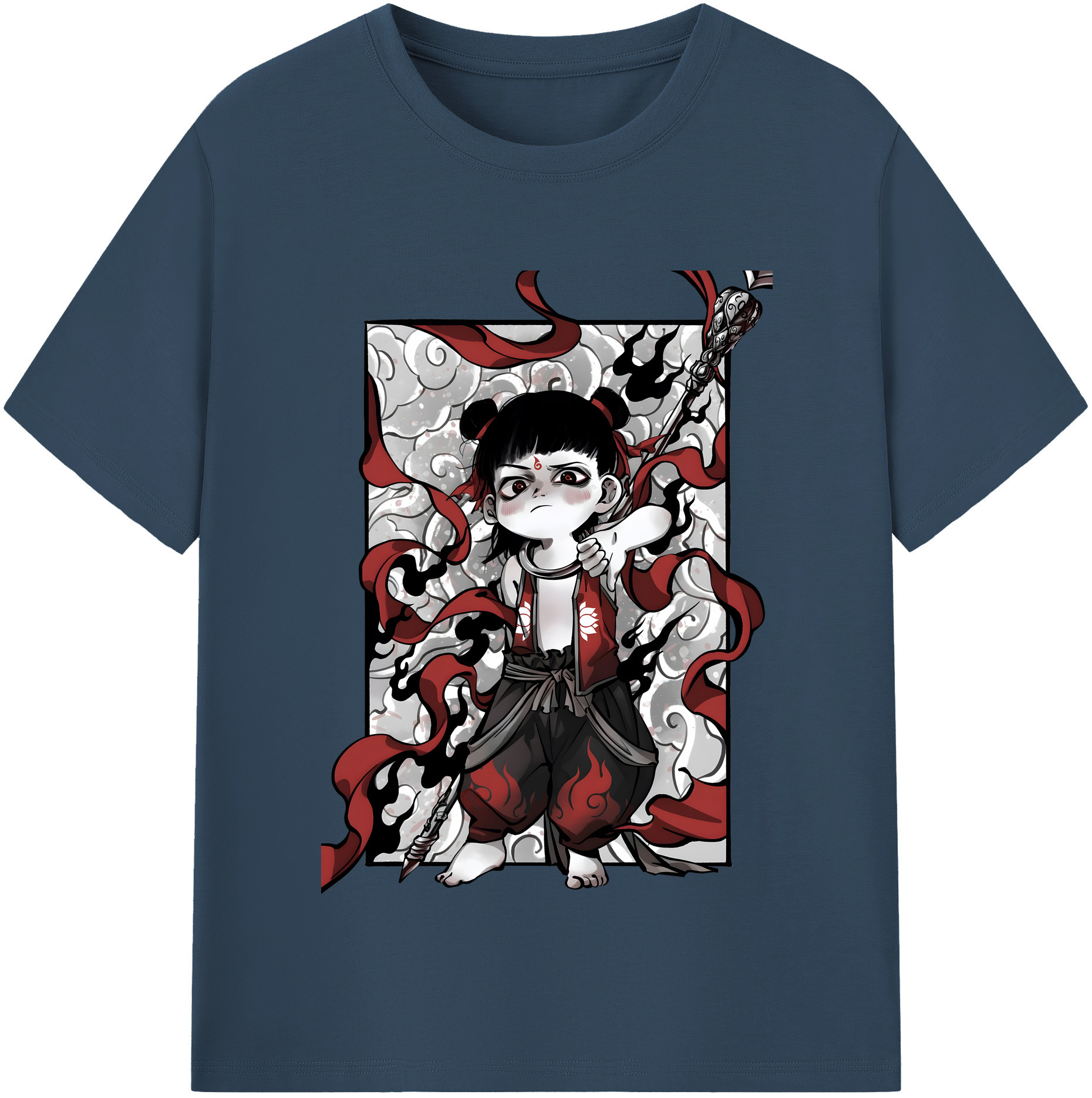 （画像用） Ne Zha 2 ナタ 魔童の大暴れ レディースカジュアルプリントTシャツ（綿100％）