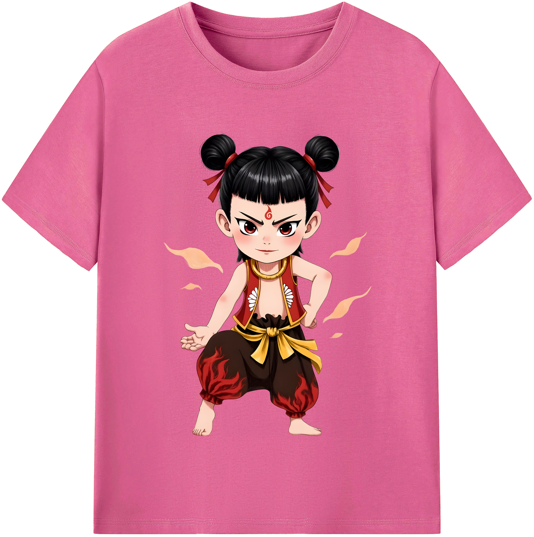 （画像用） Ne Zha 2 ナタ 魔童の大暴れ レディースカジュアルプリントTシャツ（綿100％）