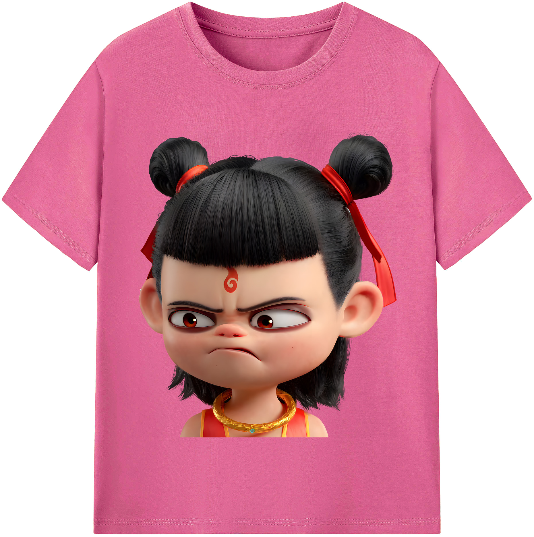 （画像用） Ne Zha 2 ナタ 魔童の大暴れ レディースカジュアルプリントTシャツ（綿100％）