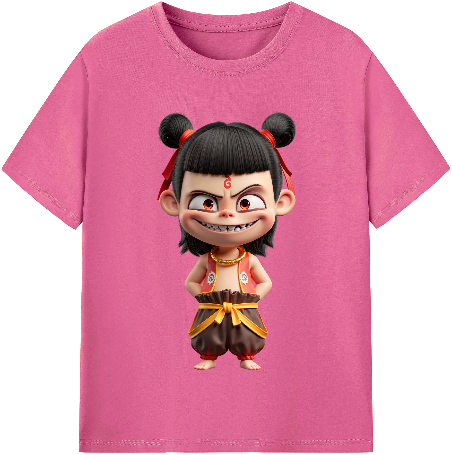 （画像用） Ne Zha 2 ナタ 魔童の大暴れ レディースカジュアルプリントTシャツ（綿100％）