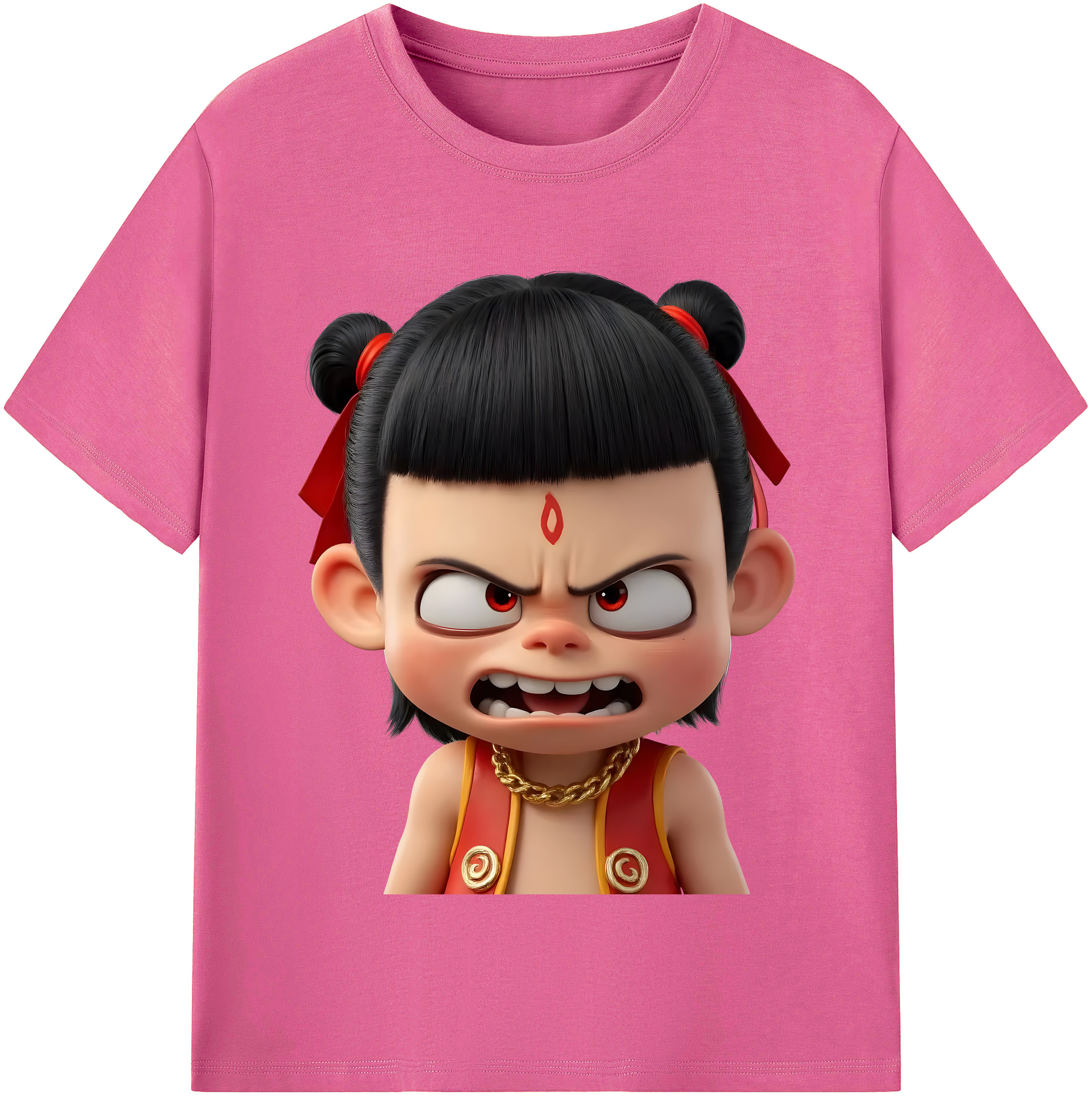 （画像用） Ne Zha 2 ナタ 魔童の大暴れ レディースカジュアルプリントTシャツ（綿100％）