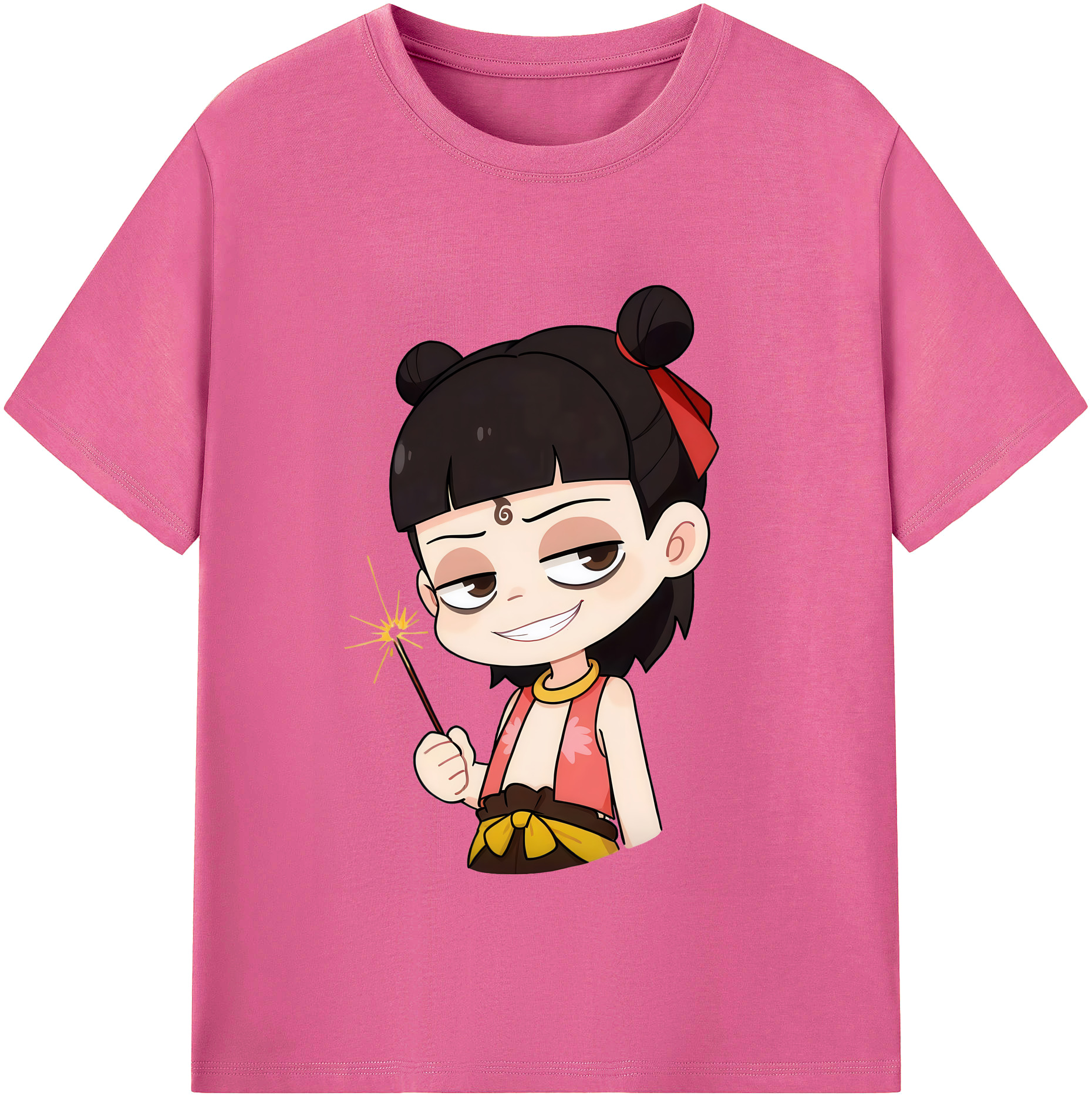 （画像用） Ne Zha 2 ナタ 魔童の大暴れ レディースカジュアルプリントTシャツ（綿100％）
