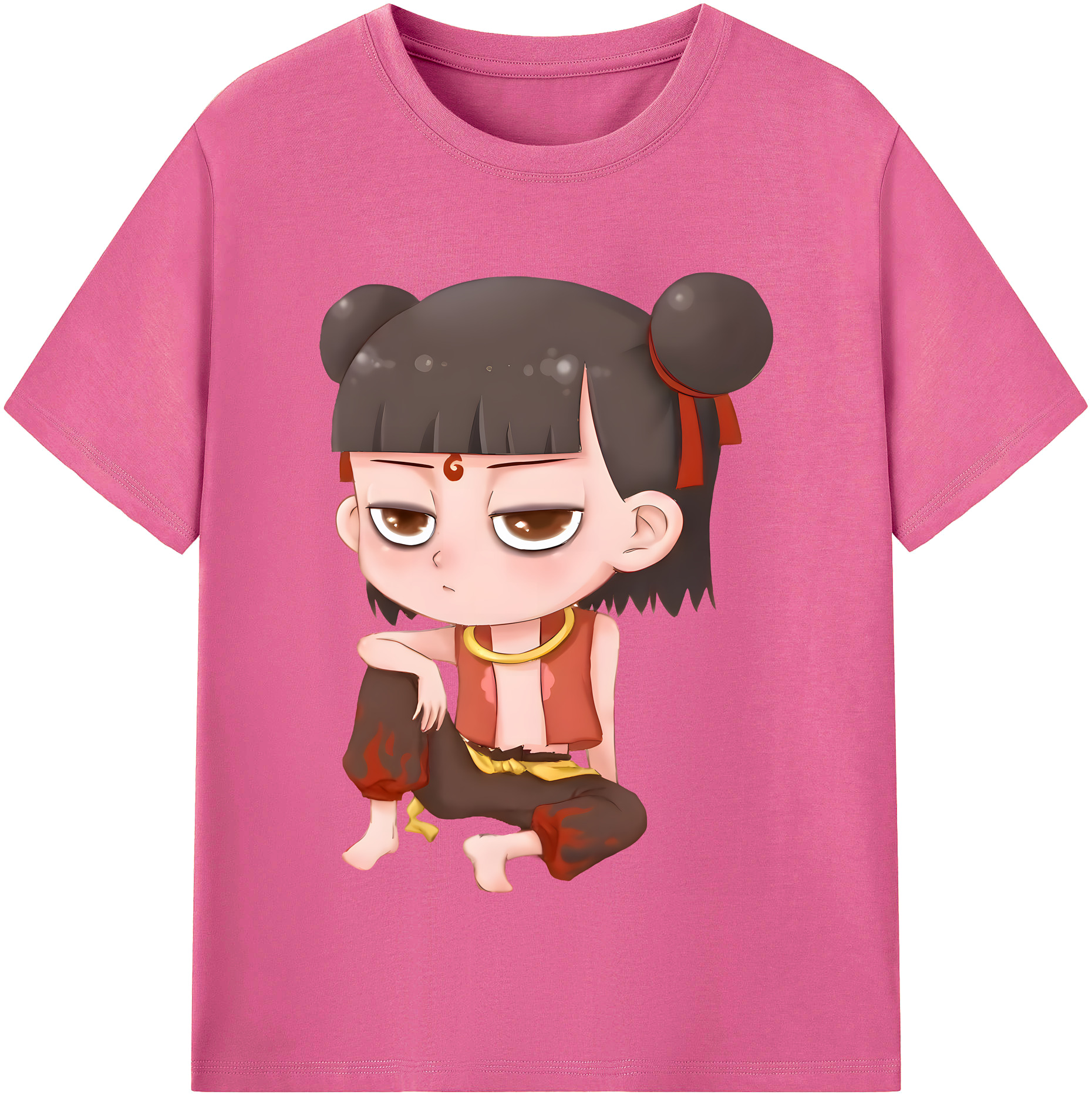 （画像用） Ne Zha 2 ナタ 魔童の大暴れ レディースカジュアルプリントTシャツ（綿100％）
