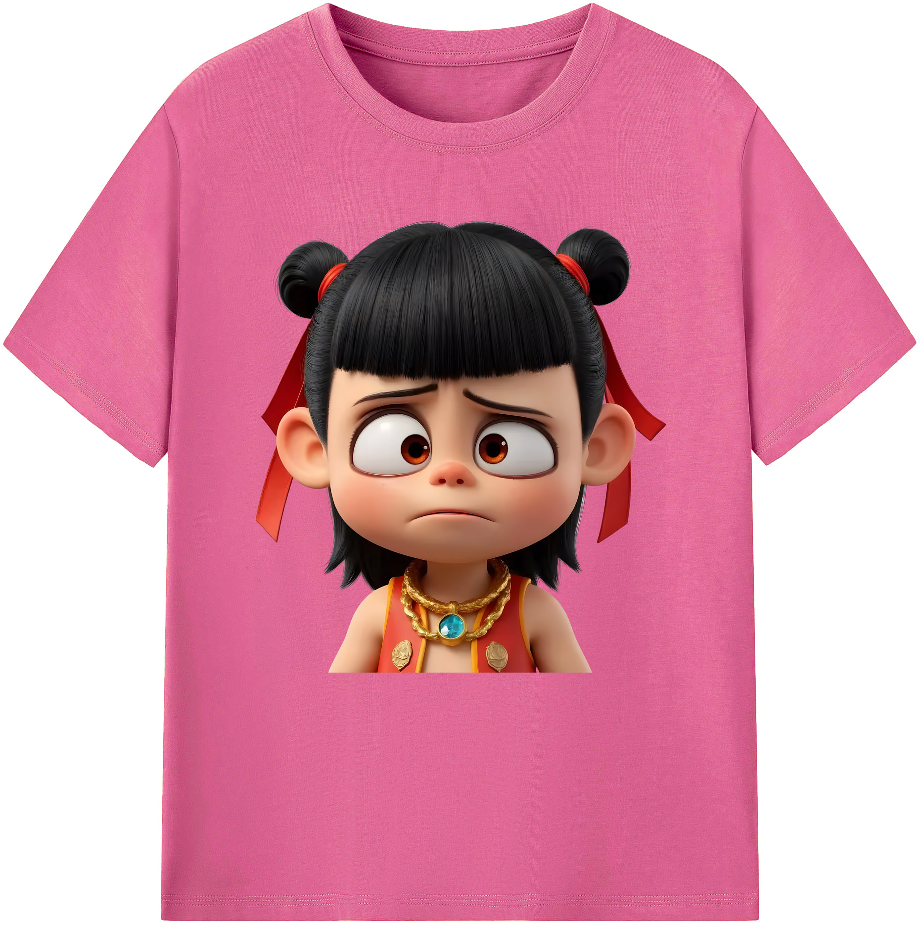 （画像用） Ne Zha 2 ナタ 魔童の大暴れ レディースカジュアルプリントTシャツ（綿100％）