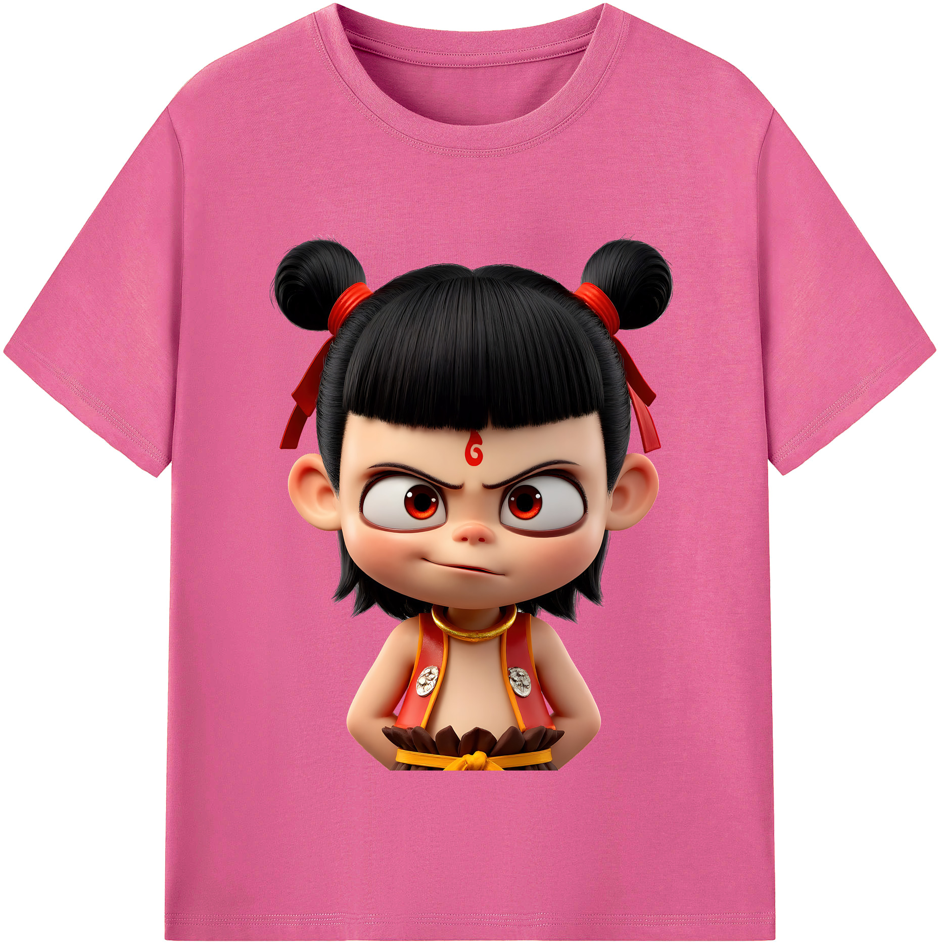 （画像用） Ne Zha 2 ナタ 魔童の大暴れ レディースカジュアルプリントTシャツ（綿100％）
