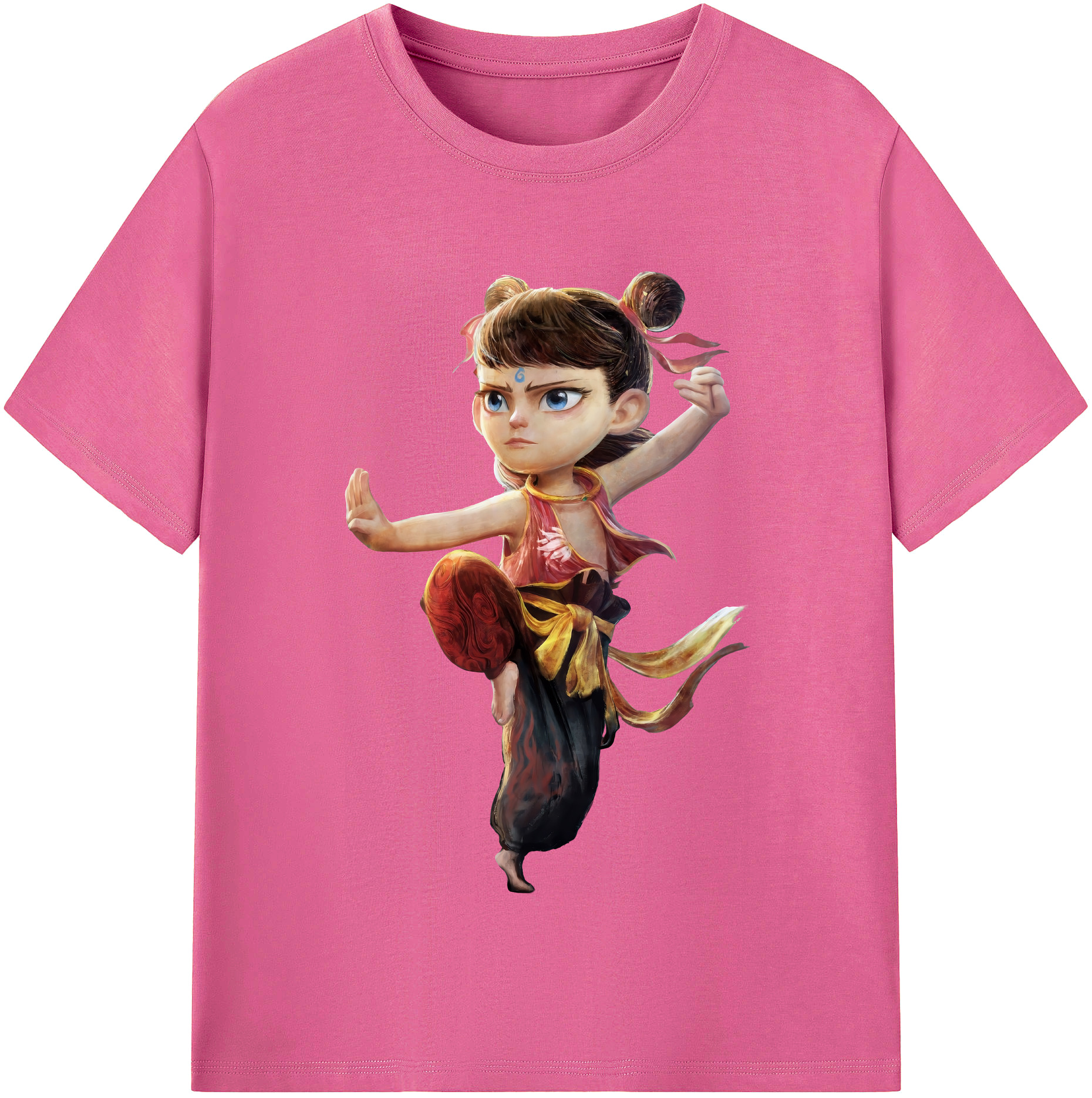 （画像用） Ne Zha 2 ナタ 魔童の大暴れ レディースカジュアルプリントTシャツ（綿100％）
