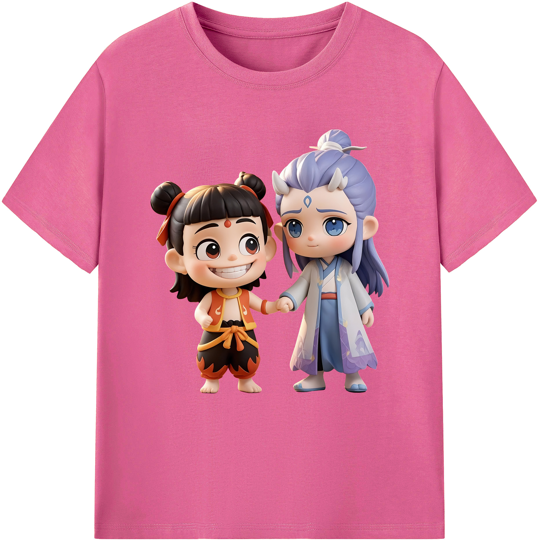 （画像用） Ne Zha 2 ナタ 魔童の大暴れ レディースカジュアルプリントTシャツ（綿100％）