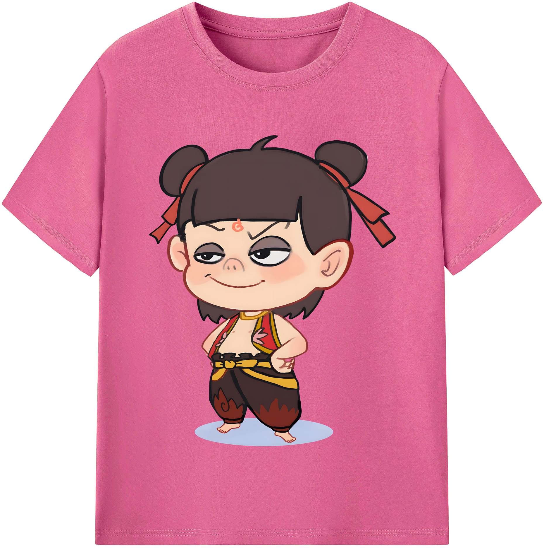 （画像用） Ne Zha 2 ナタ 魔童の大暴れ レディースカジュアルプリントTシャツ（綿100％）
