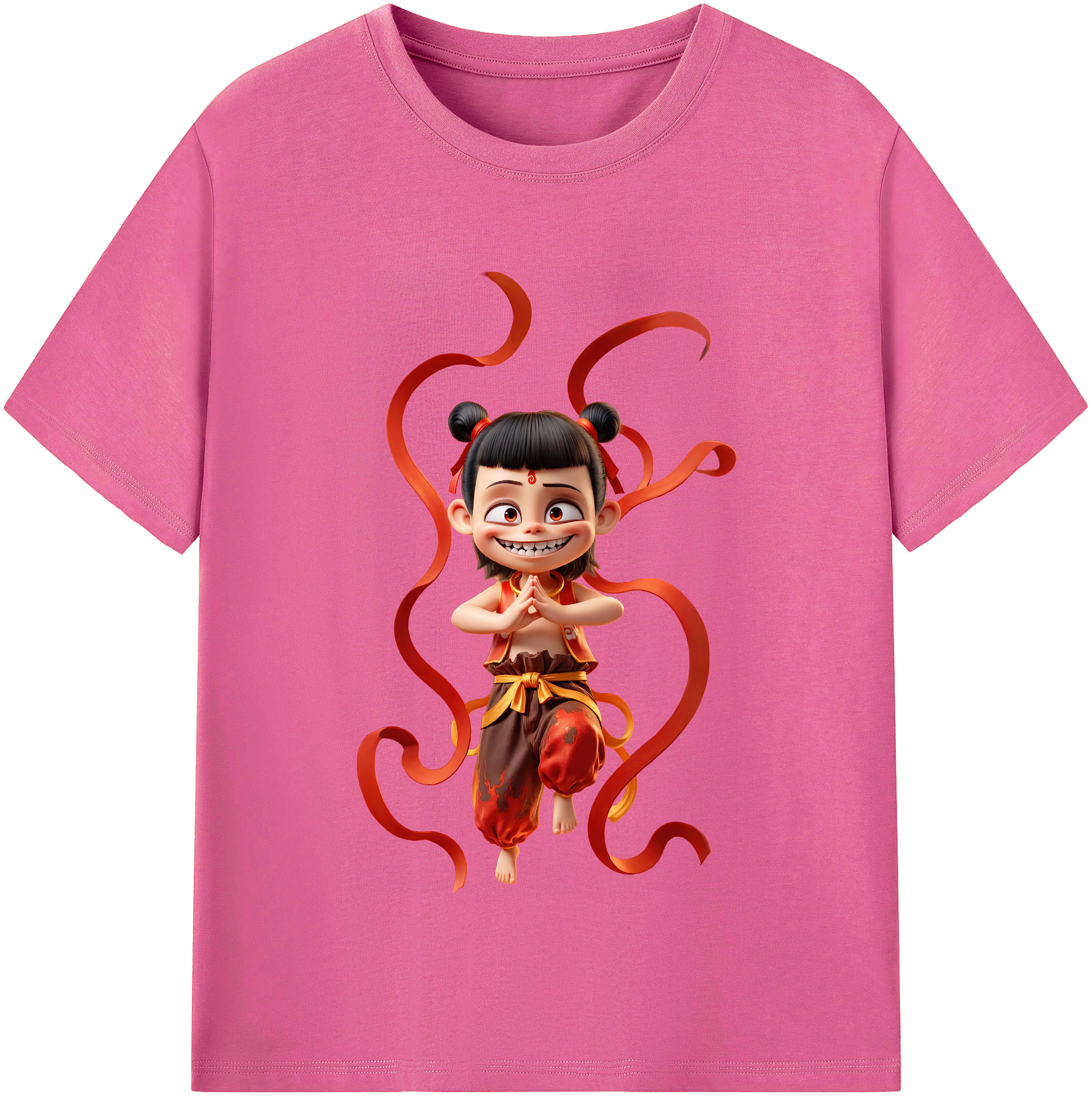（画像用） Ne Zha 2 ナタ 魔童の大暴れ レディースカジュアルプリントTシャツ（綿100％）