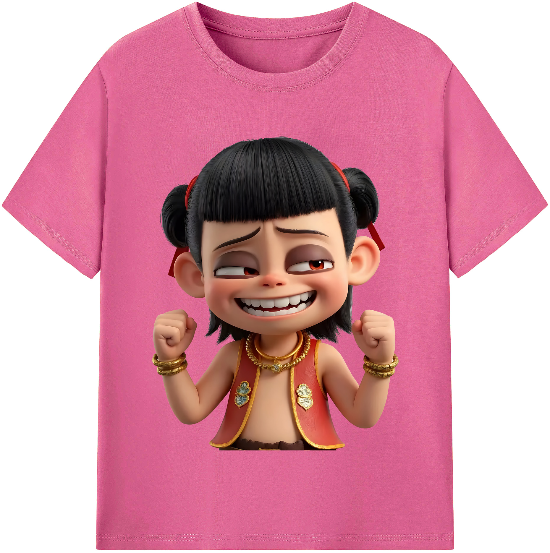 （画像用） Ne Zha 2 ナタ 魔童の大暴れ レディースカジュアルプリントTシャツ（綿100％）