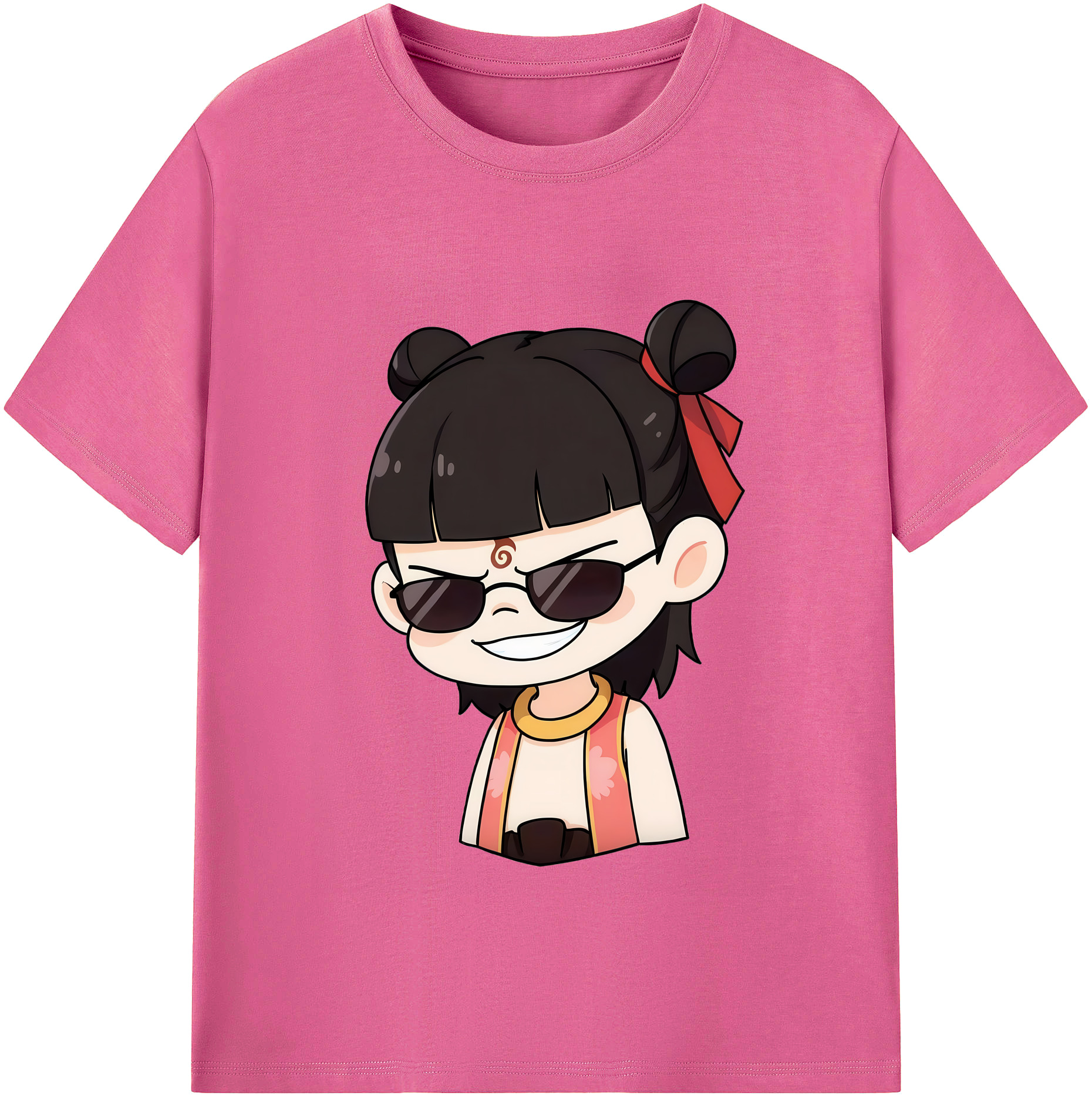 （画像用） Ne Zha 2 ナタ 魔童の大暴れ レディースカジュアルプリントTシャツ（綿100％）