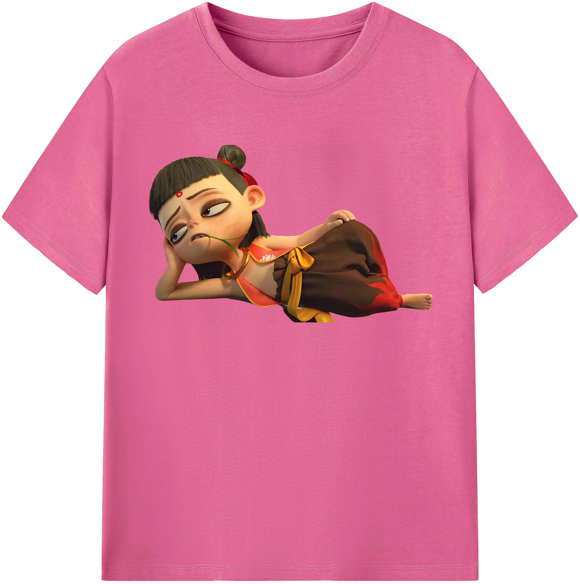 （画像用） Ne Zha 2 ナタ 魔童の大暴れ レディースカジュアルプリントTシャツ（綿100％）