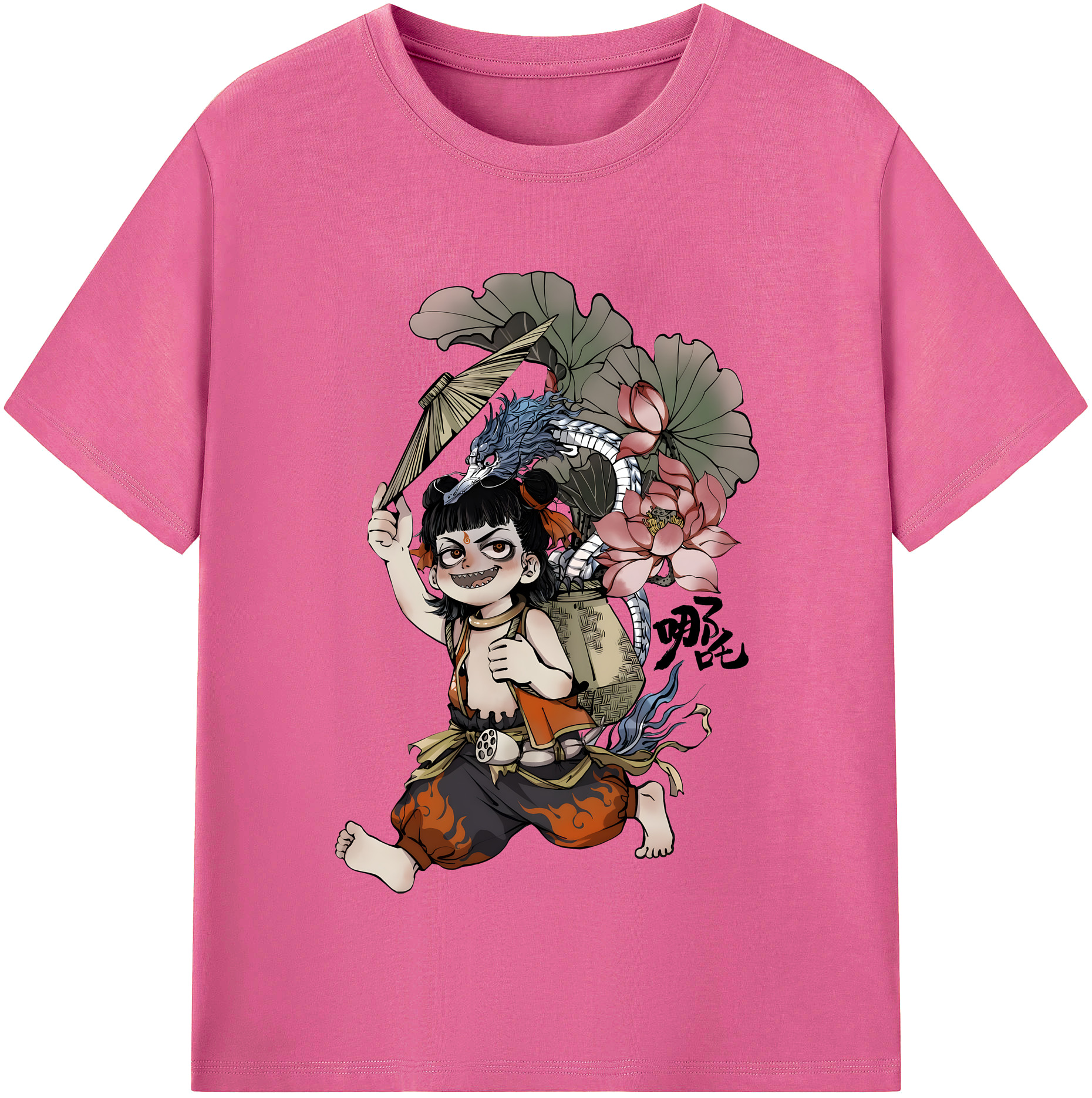 （画像用） Ne Zha 2 ナタ 魔童の大暴れ レディースカジュアルプリントTシャツ（綿100％）