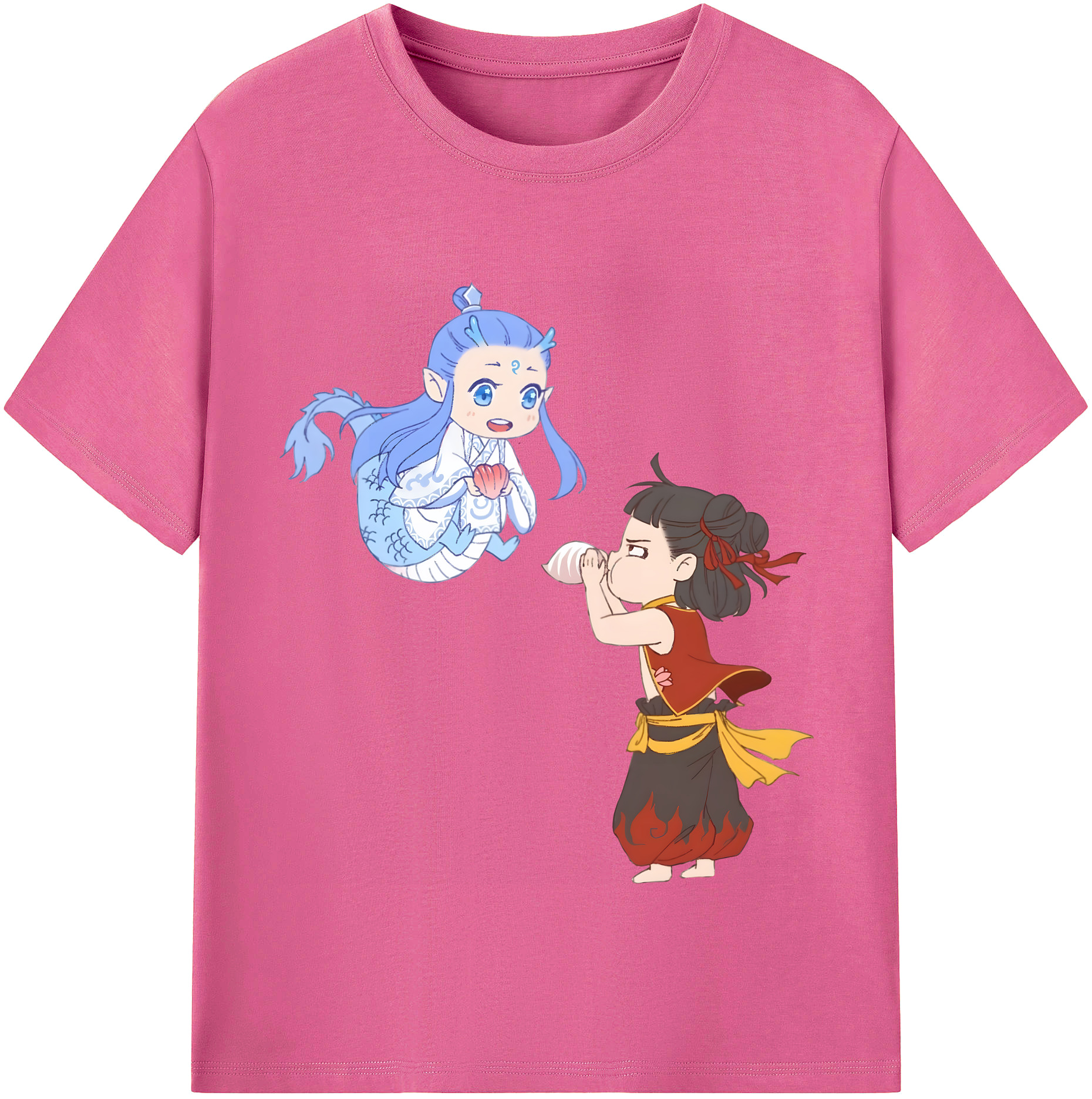 （画像用） Ne Zha 2 ナタ 魔童の大暴れ レディースカジュアルプリントTシャツ（綿100％）